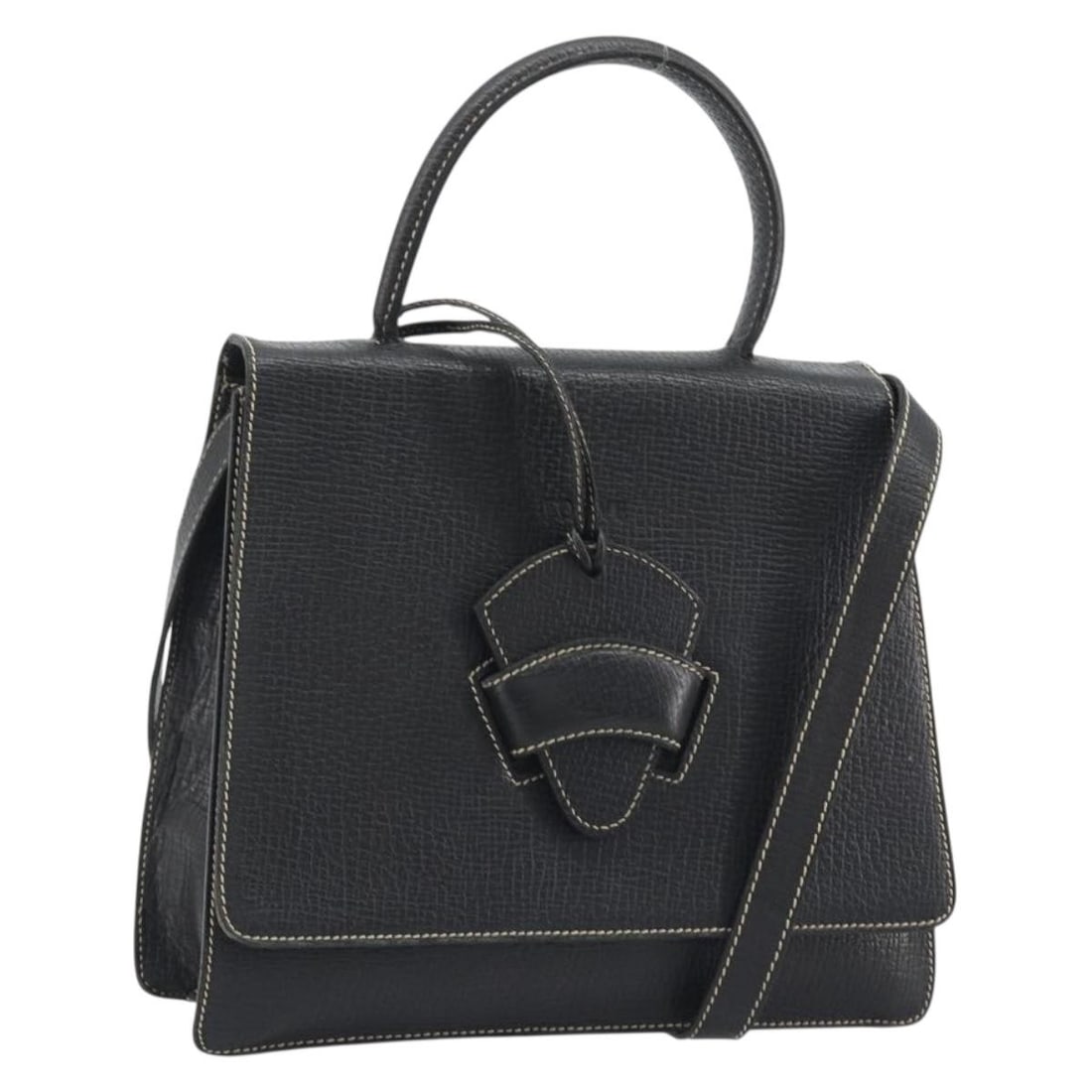 LOEWE Velazquez 2way Leather Handbag Black Italy: LOEWE Velazquez 2way Leather Handbag Black Italy LOEWE Velazquez hand bag in black leather with a 2-way design. It is a women's handbag made in Italy and measures approximately 27 cm W x 24 cm H x 8 c