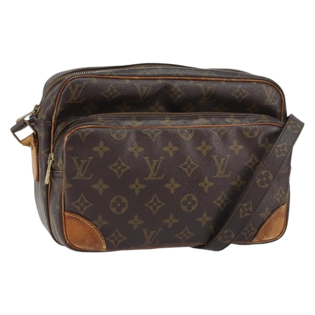 LOUIS VUITTON Monogram Nile Shoulder Bag M45244 Made in France: LOUIS VUITTON Monogram Nile Shoulder Bag M45244 Made in France Introducing the LOUIS VUITTON Monogram Nile Shoulder Bag (Model: M45244), a stylish accessory crafted in France. This shoulder bag featur