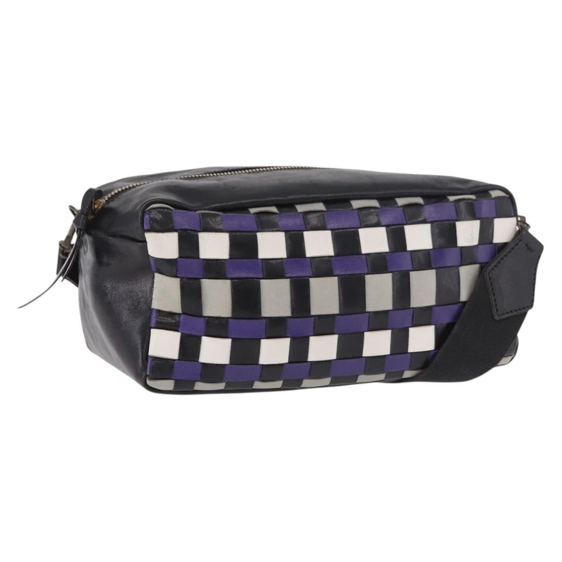Miu Miu Leather Shoulder Bag Purple with Gold Tone Hardware (1 of 18)