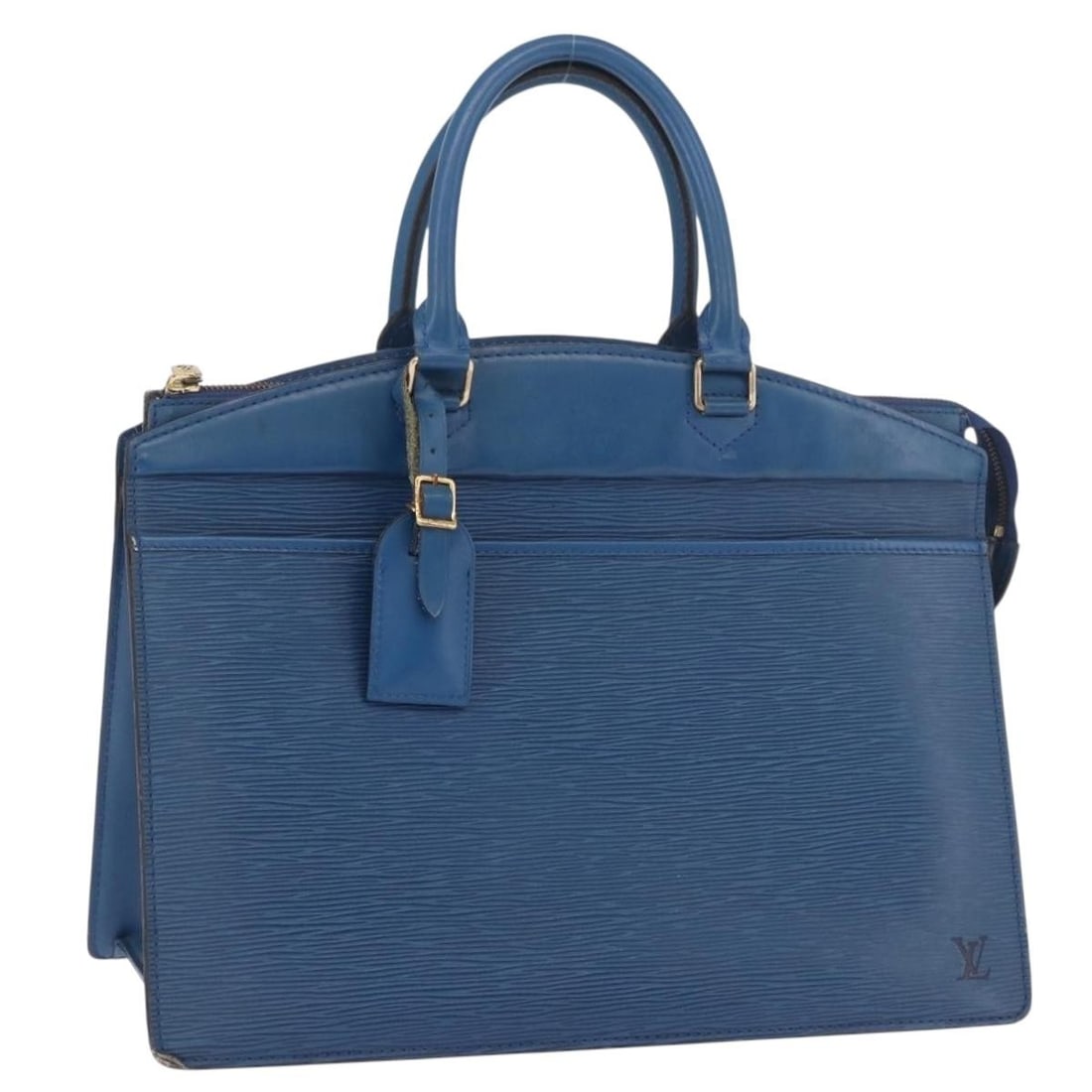 Louis Vuitton M48185 Riviera blue Epi leather handbag: Louis Vuitton M48185 Riviera blue Epi leather handbag Louis Vuitton Riviera handbag in blue Epi leather. Made in France, this women's bag includes a name tag. Condition is heavily used, with rubbing, 