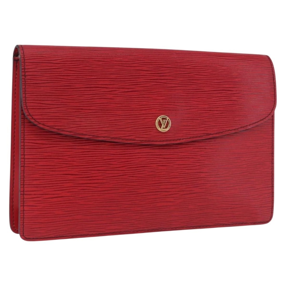 Louis Vuitton M52657 Montaigne 27 Red Epi Leather Clutch: Louis Vuitton M52657 Montaigne 27 Red Epi Leather Clutch Louis Vuitton Epi Montaigne 27 clutch bag in red Epi leather. This item is made in France and identified with product no. M52657. Condition is 
