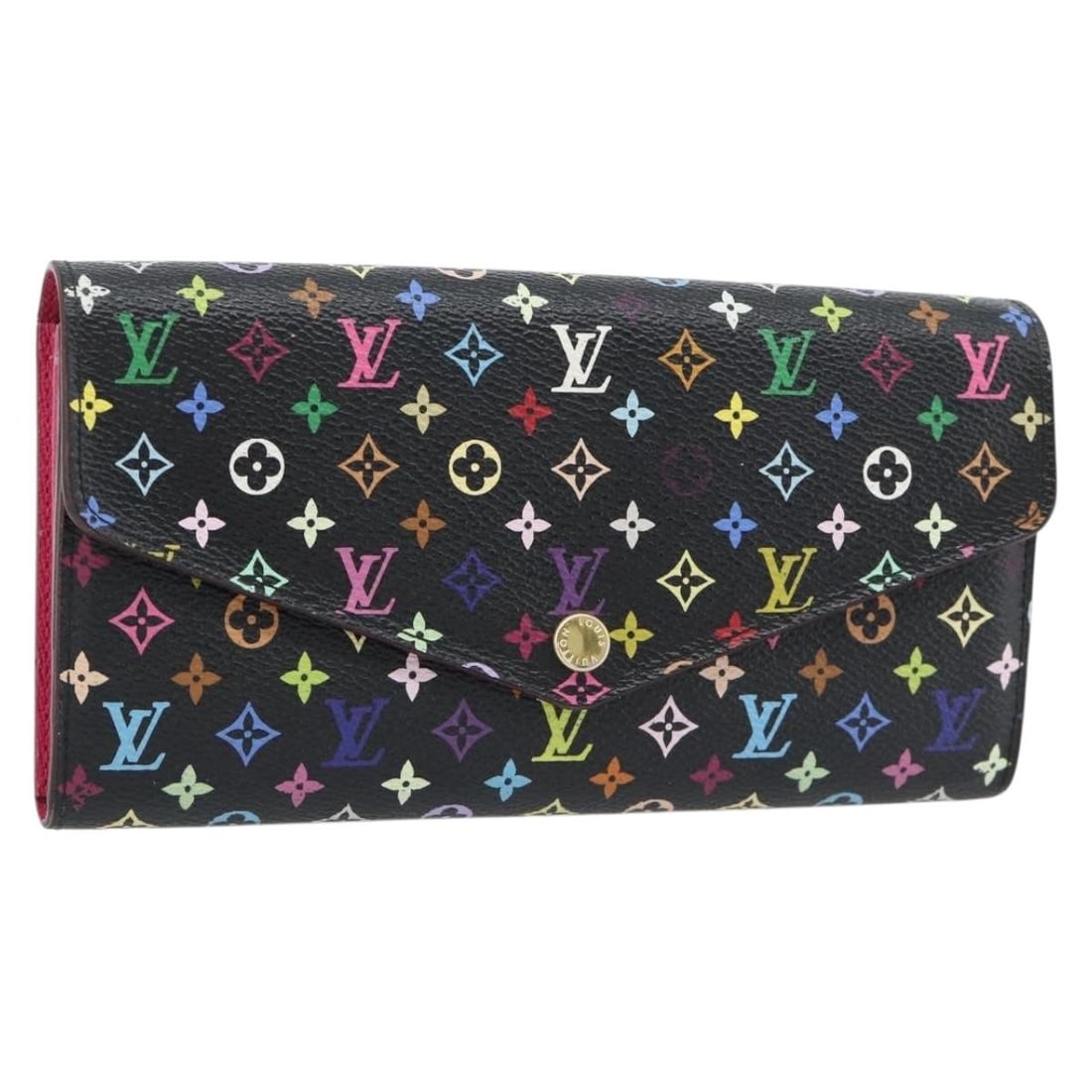 Louis Vuitton M60668 Sarah Long Wallet Monogram Multicolor Black (1 of 18)