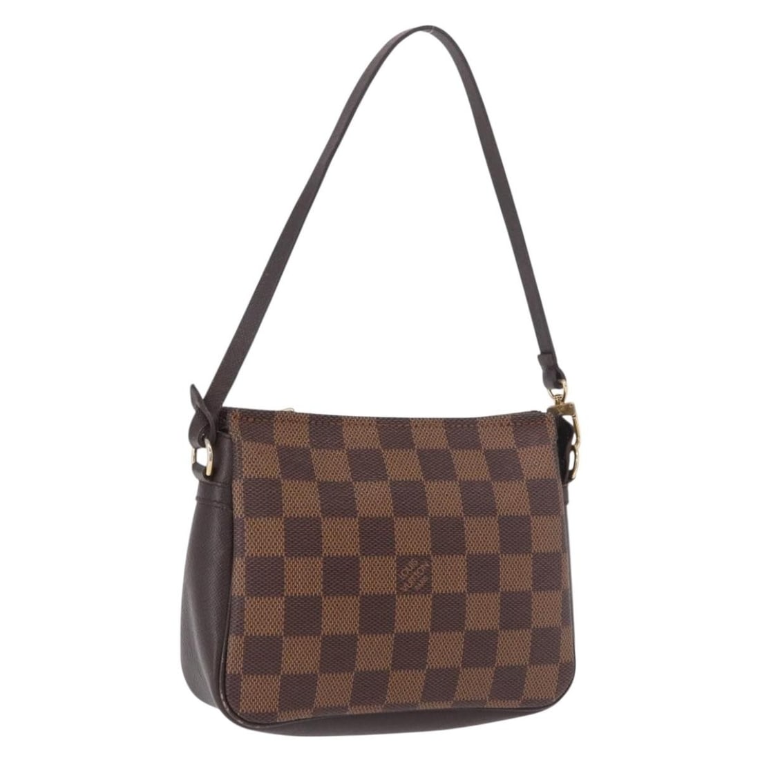 Louis Vuitton N51982 Damier Ebene Canvas Makeup Pouch: Louis Vuitton N51982 Damier Ebene Canvas Makeup Pouch Louis Vuitton Damier Ebene Trousse Make Up Pouch in Damier Ebene canvas. This pouch is made in France and identified by product number N51982. The