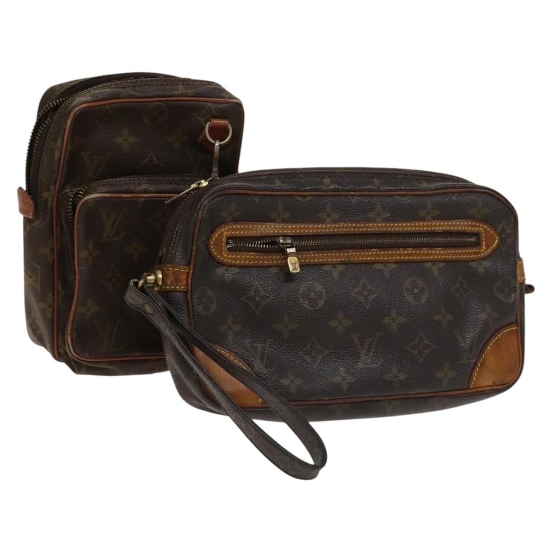 Louis Vuitton Monogram Shoulder Bag Set 2 Pieces Authentic: Louis Vuitton Monogram Shoulder Bag Set 2 Pieces Authentic This Louis Vuitton Monogram Shoulder Bag is a stylish and iconic accessory crafted from durable monogram canvas. Manufactured in France, this