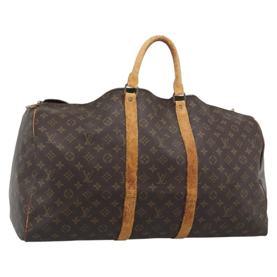 Louis Vuitton M41424 Keepall 55 Monogram Canvas Boston Bag: Louis Vuitton M41424 Keepall 55 Monogram Canvas Boston Bag Louis Vuitton Keepall 55 Boston Bag in Monogram Canvas, made in France. The bag features the Monogram color/pattern and measures approximatel