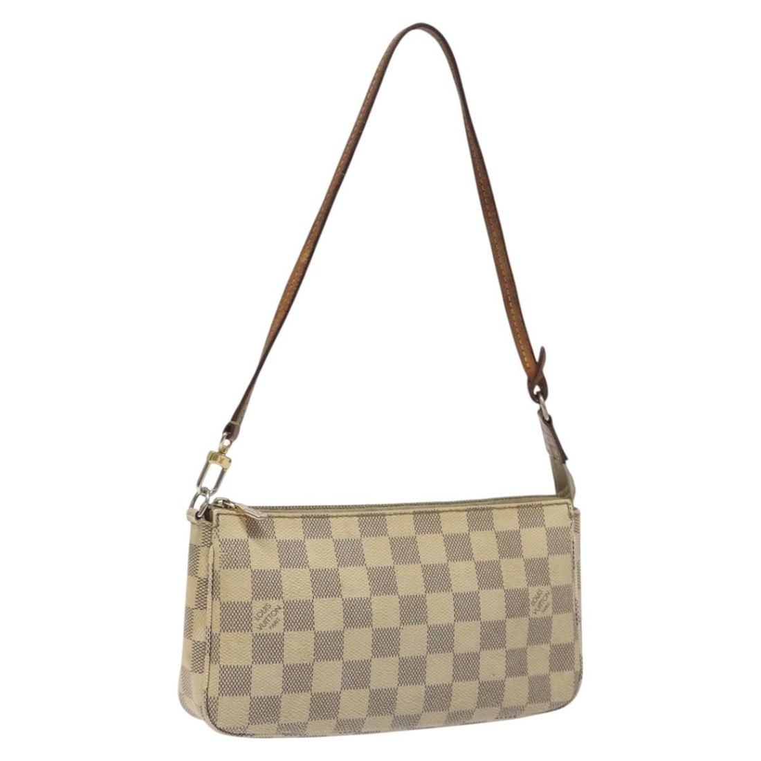 Louis Vuitton N51986 Damier Azur Accessory Pouch Spain: Louis Vuitton N51986 Damier Azur Accessory Pouch Spain Louis Vuitton Damier Azur Pochette Accessoires pouch in Damier Azur canvas. This women's accessory pouch is made in Spain and includes only the i