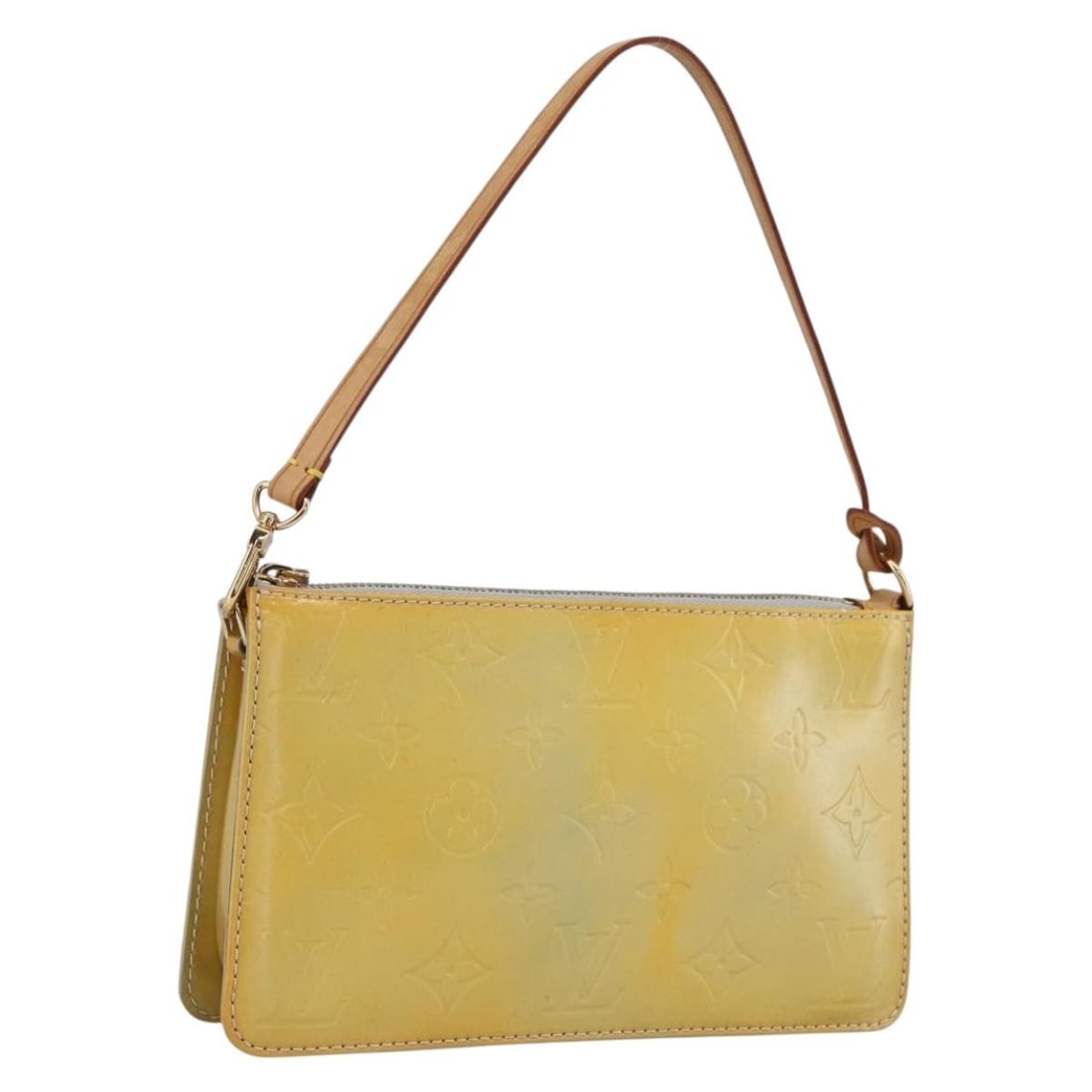 Louis Vuitton Gris Vernis Lexington Patent Leather Women's Accessory Pouch M91056: Louis Vuitton Gris Vernis Lexington Patent Leather Women's Accessory Pouch M91056 This Louis Vuitton Monogram Vernis Lexington Accessory Pouch in Gris features a glossy patent leather exterior with si