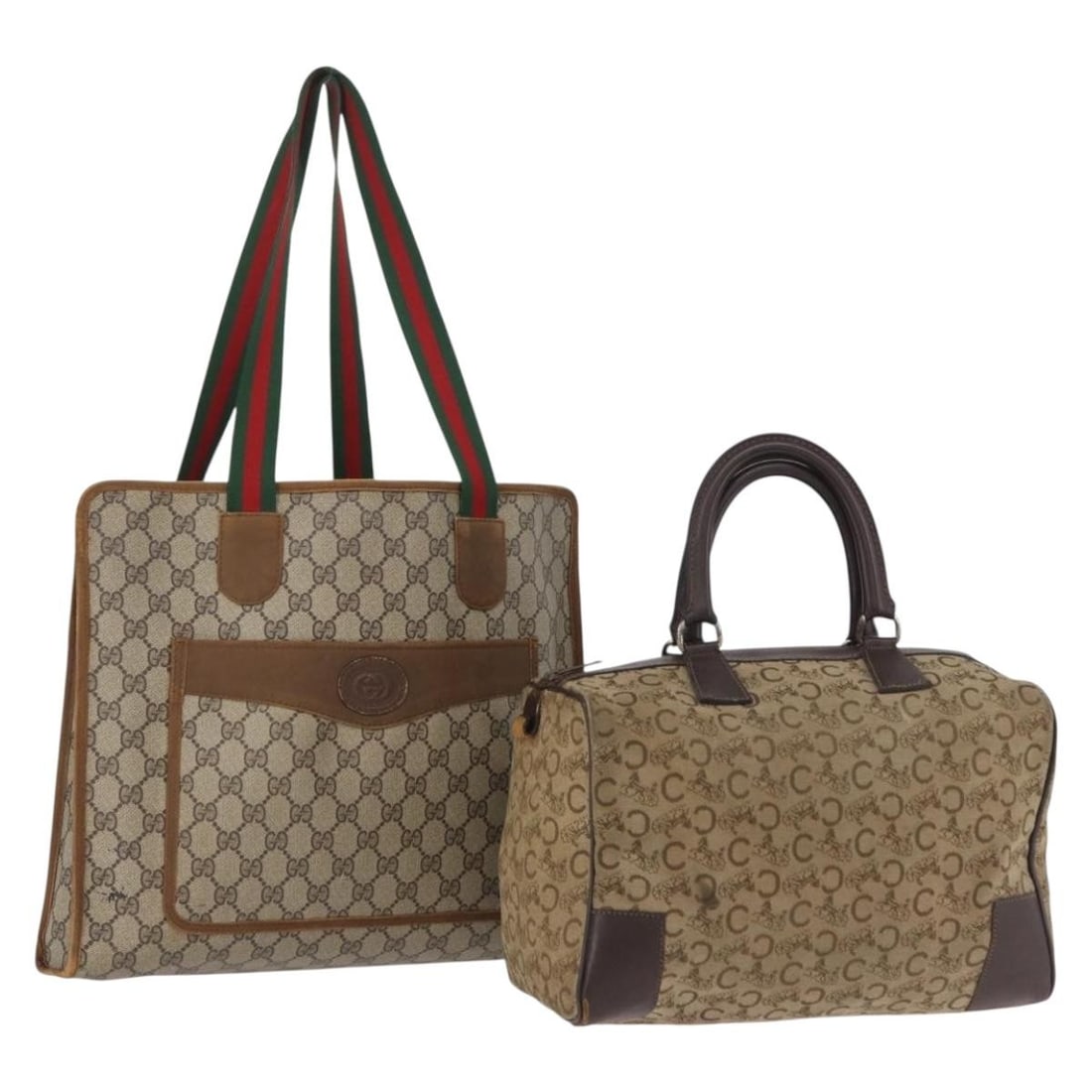 Set of 2 Gucci GG Supreme and Celine Sulky Canvas Handbags Beige with Dust Bags (1 of 18)