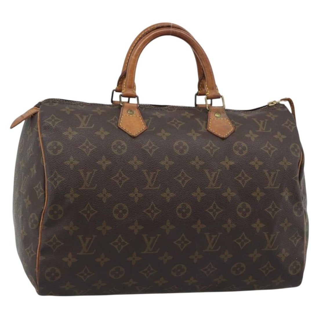 Louis Vuitton M41524 Speedy 35 Monogram Canvas Handbag: Louis Vuitton M41524 Speedy 35 Monogram Canvas Handbag Louis Vuitton Speedy 35 hand bag in Monogram Canvas with the classic Monogram color pattern. Made in France, this bag is identified by product no