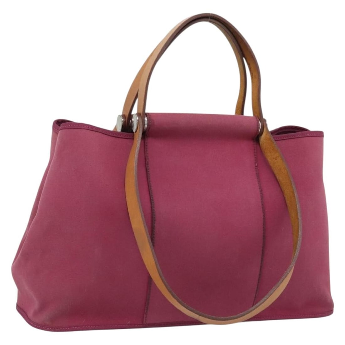 HERMES Kabak Elan PM Pink Canvas Womens Handbag: HERMES Kabak Elan PM Pink Canvas Womens Handbag Hermes Kabak Elan PM hand bag in pink canvas, made in France. This women's handbag measures approximately 39 cm W x 23 cm H x 11 cm D, with a handle dro