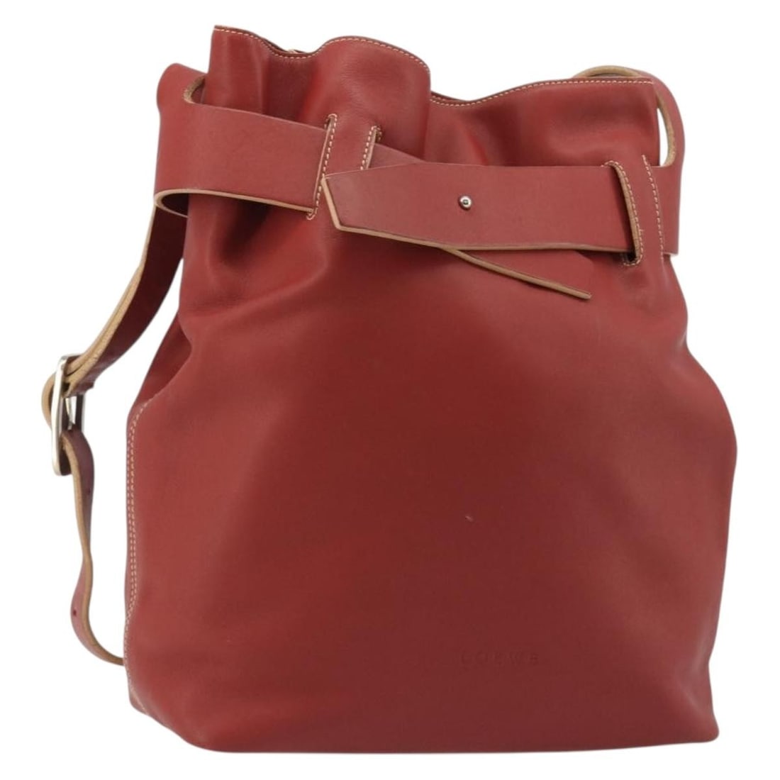 LOEWE Red Leather Shoulder Bag Silver Tone Hardware: LOEWE Red Leather Shoulder Bag Silver Tone Hardware Authentic LOEWE shoulder bag in red leather with silver-tone accents, made in Spain. This women's bag includes an adjustable shoulder drop and is of