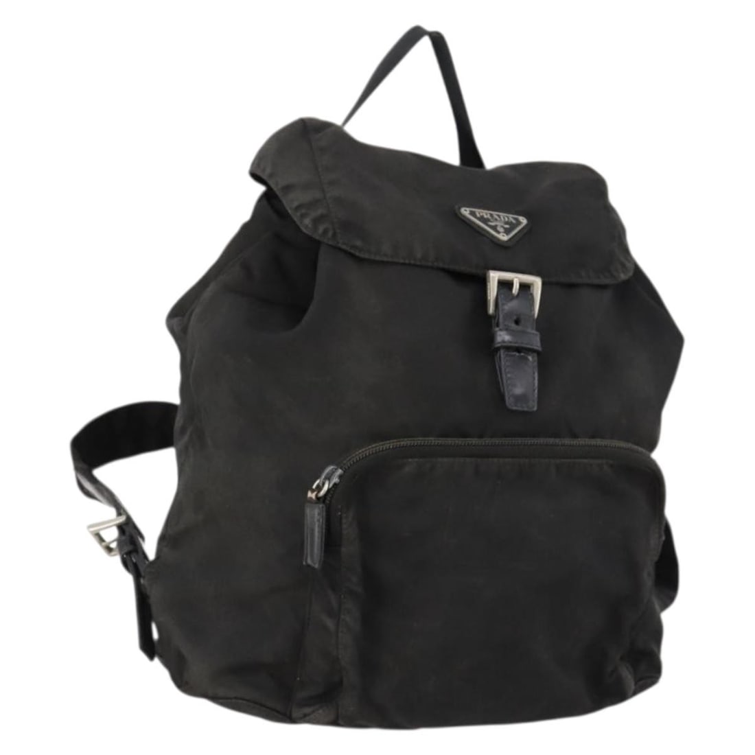 Prada Nylon Black Silver Women's Backpack Italy Guarantee Card: Prada Nylon Black Silver Women's Backpack Italy Guarantee Card This PRADA women's backpack is crafted from durable nylon in a black and silver color scheme. Made in Italy, it features a practical desi