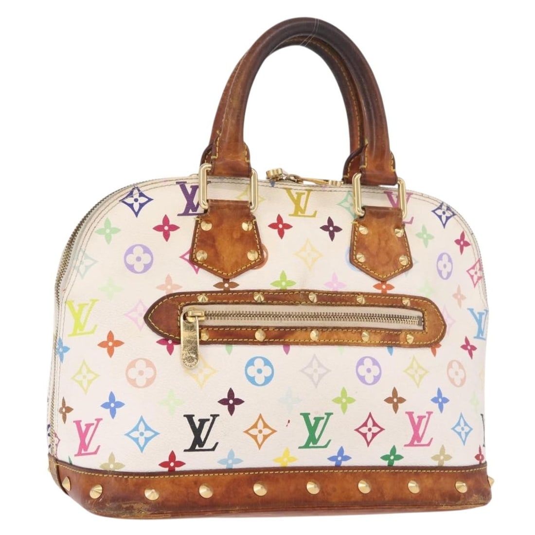 Louis Vuitton Alma M92647 Monogram Multicolor Canvas Handbag White: Louis Vuitton Alma M92647 Monogram Multicolor Canvas Handbag White Louis Vuitton Monogram Multicolor Alma handbag in white Monogram Multicolor Canvas, made in France. The bag is identified by product 