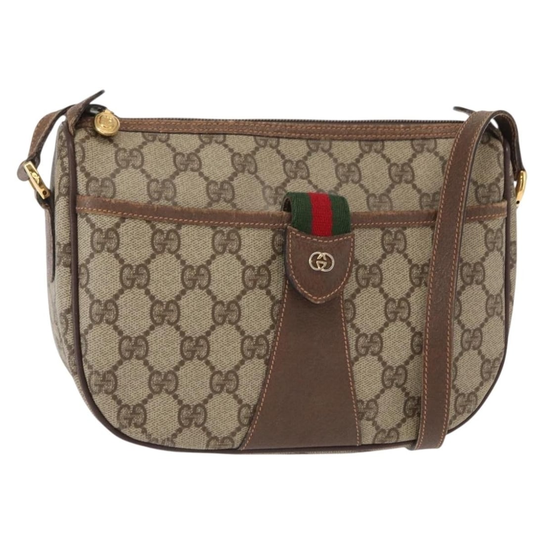 GUCCI GG Supreme Sherry Shoulder Bag Beige Gold 001 123 6177 Auth: GUCCI GG Supreme Sherry Shoulder Bag Beige Gold 001 123 6177 Auth This authentic GUCCI GG Supreme Web Sherry Line Bag is a stylish shoulder bag crafted in Italy. Made from durable GG canvas, it featur
