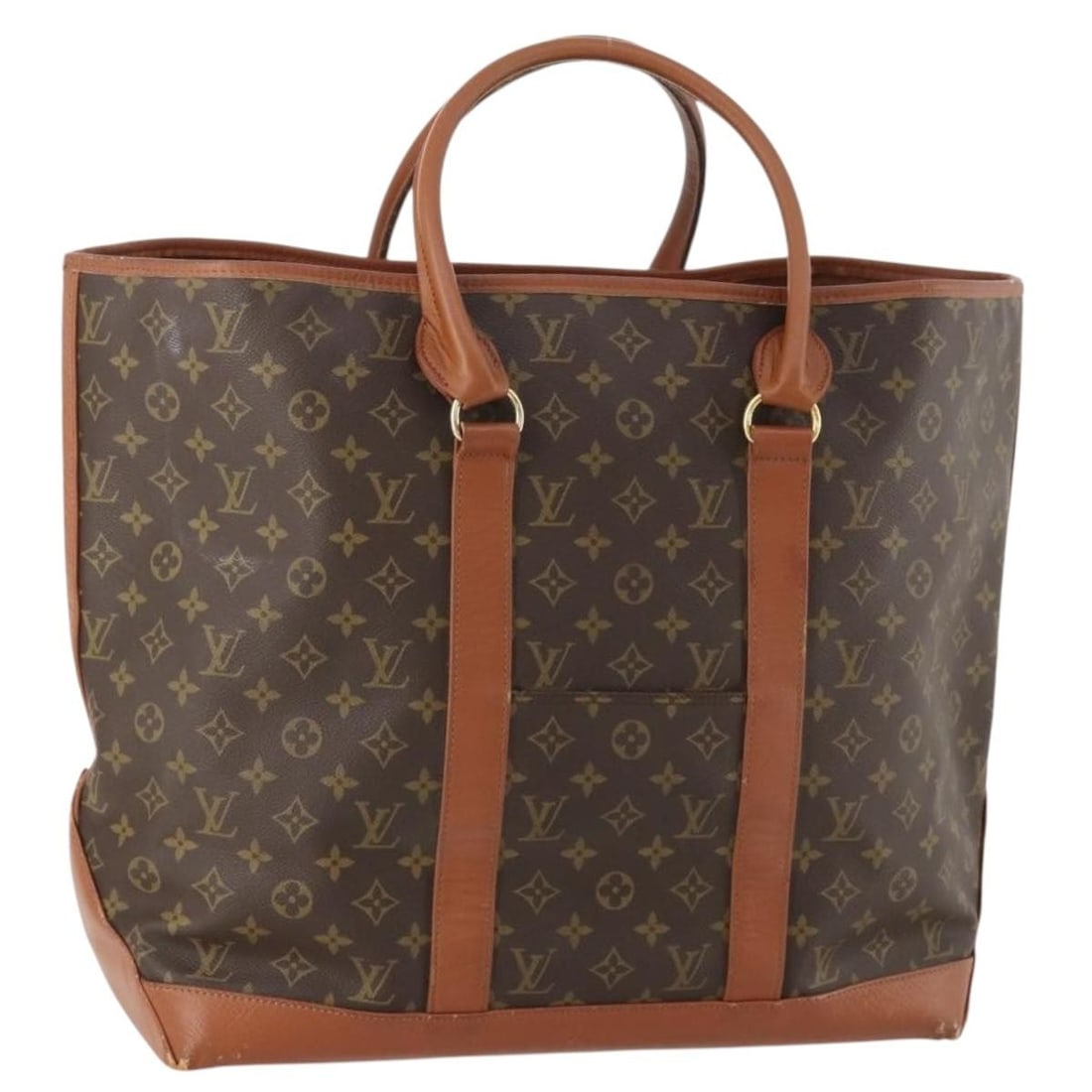 Louis Vuitton M42420 Sac Weekend GM Monogram Canvas Tote: Louis Vuitton M42420 Sac Weekend GM Monogram Canvas Tote Louis Vuitton Sac Weekend GM tote bag in Monogram canvas, model M42420, made in France. This women's tote is a heavily used piece with visible 