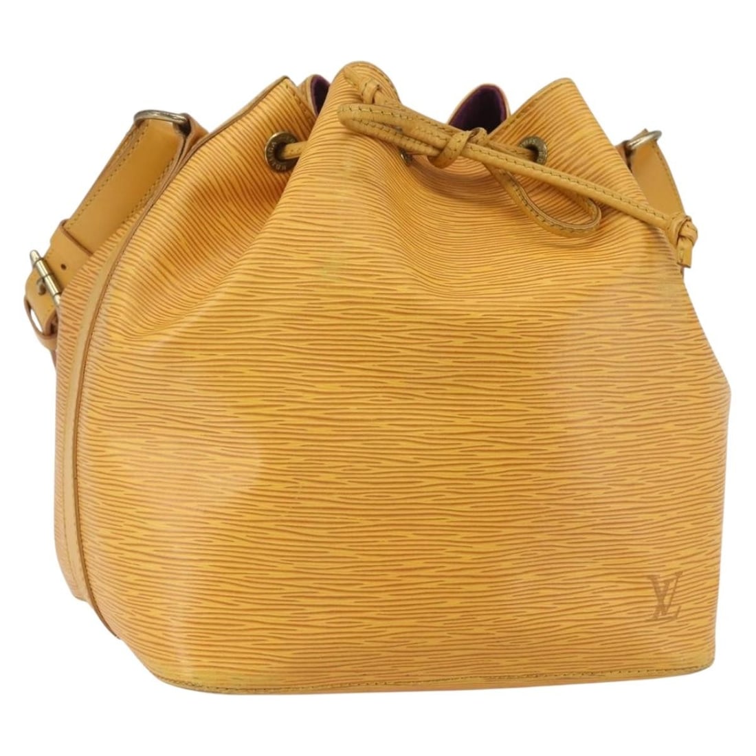 LOUIS VUITTON Epi Petit Noe Yellow Shoulder Bag M44109 Auth: LOUIS VUITTON Epi Petit Noe Yellow Shoulder Bag M44109 Auth Introducing the LOUIS VUITTON Epi Petit Noe Shoulder Bag in a vibrant yellow hue. This stylish shoulder bag is crafted from durable Epi leat