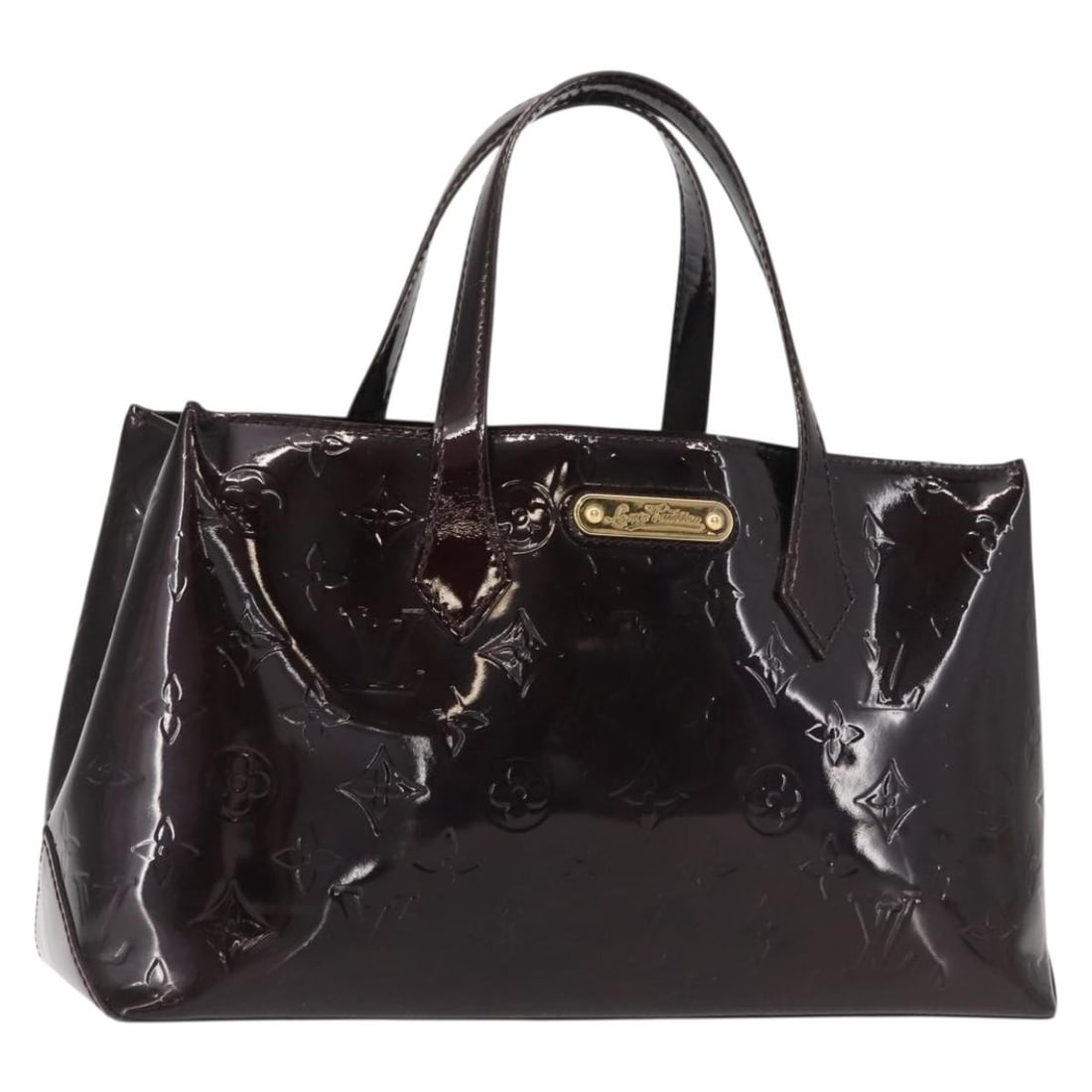 Louis Vuitton Wilshire PM Monogram Vernis Patent Leather Handbag Amarante M93641: Louis Vuitton Wilshire PM Monogram Vernis Patent Leather Handbag Amarante M93641 Louis Vuitton Monogram Vernis Wilshire PM hand bag in Amarante, made in France. It is crafted from patent leather and c