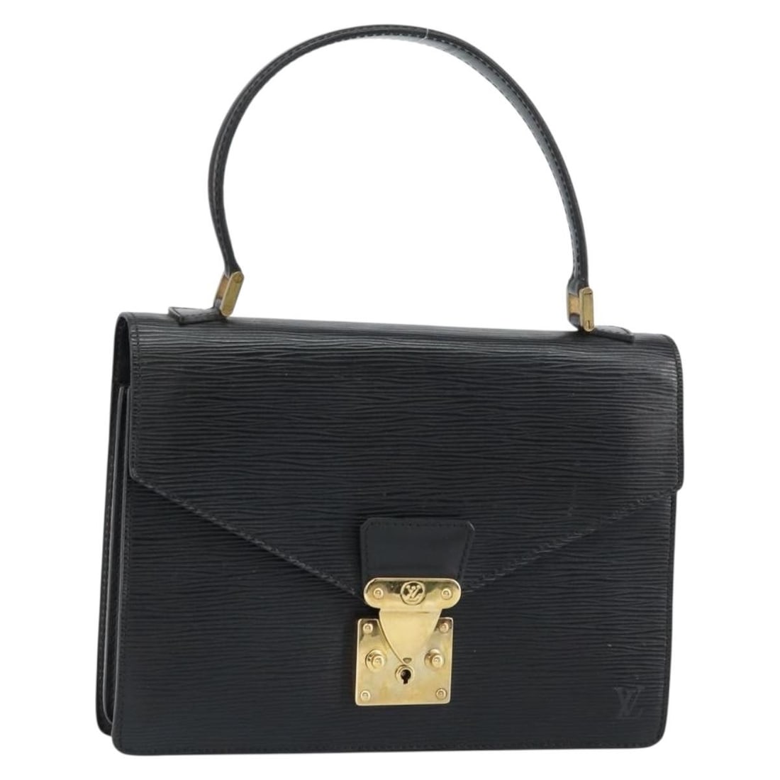 LOUIS VUITTON Epi Concorde Hand Bag Black M52132 Auth France: LOUIS VUITTON Epi Concorde Hand Bag Black M52132 Auth France This authentic Louis Vuitton Epi Concorde Hand Bag is crafted from durable Epi leather in a timeless black hue. Measuring approximately 10.