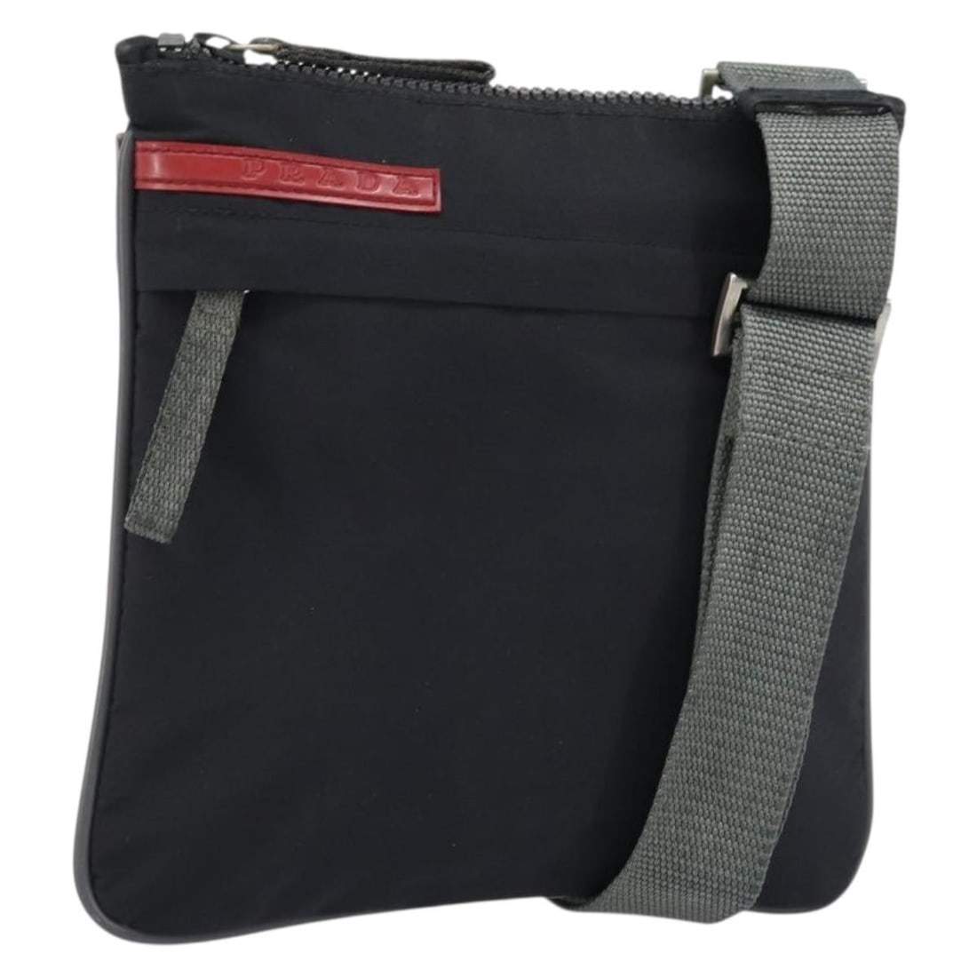 Prada Sports Nylon Shoulder Bag Black Silver With Guarantee Card: Prada Sports Nylon Shoulder Bag Black Silver With Guarantee Card This PRADA sports shoulder bag features a black and silver nylon exterior and is designed for women. The bag includes a guarantee card 