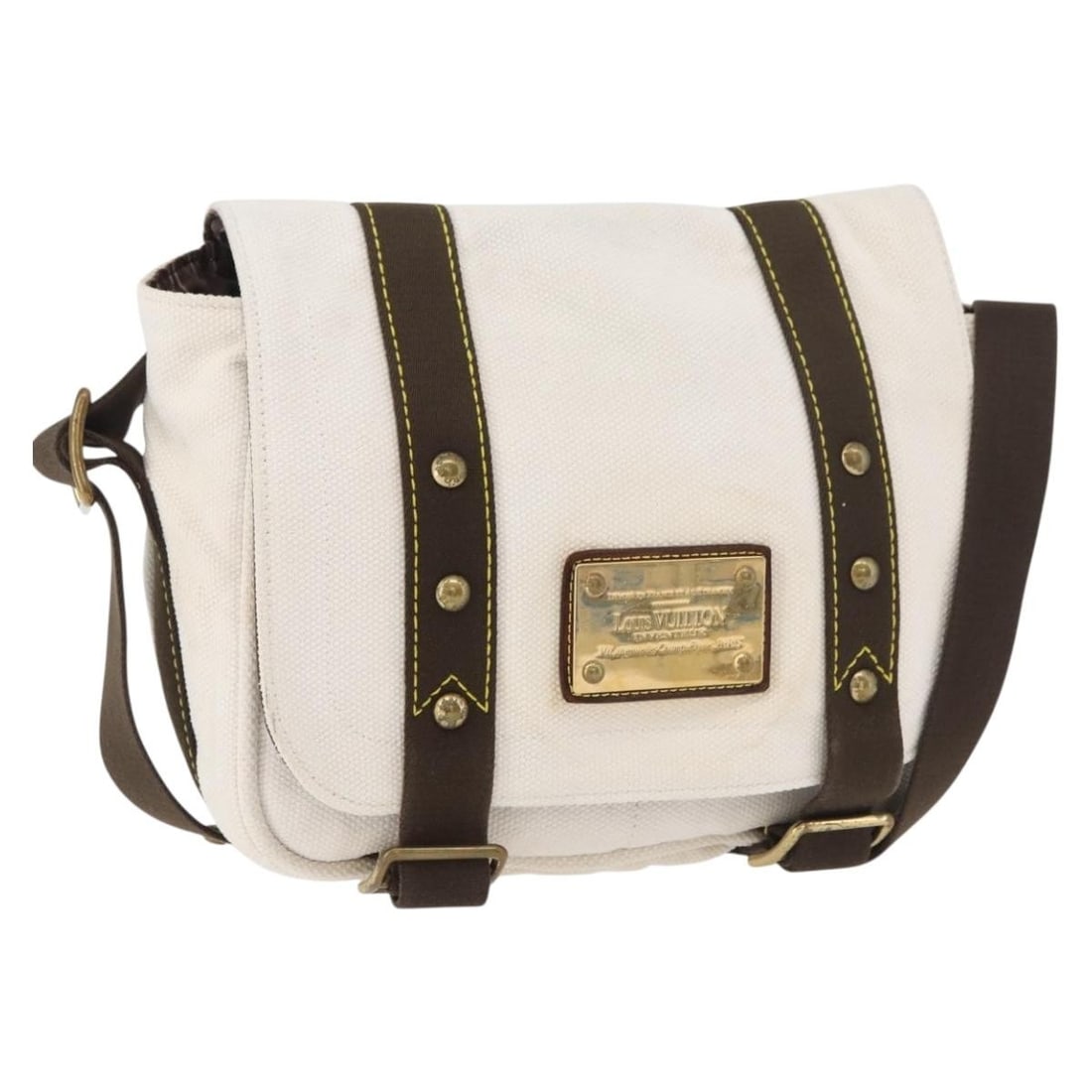 Louis Vuitton M40042 Antigua Buzzus PM Canvas Shoulder Bag Beige Brown: Louis Vuitton M40042 Antigua Buzzus PM Canvas Shoulder Bag Beige Brown Louis Vuitton Antigua Buzzus PM shoulder bag in beige and brown canvas, made in France. Designed for women, this bag features an 
