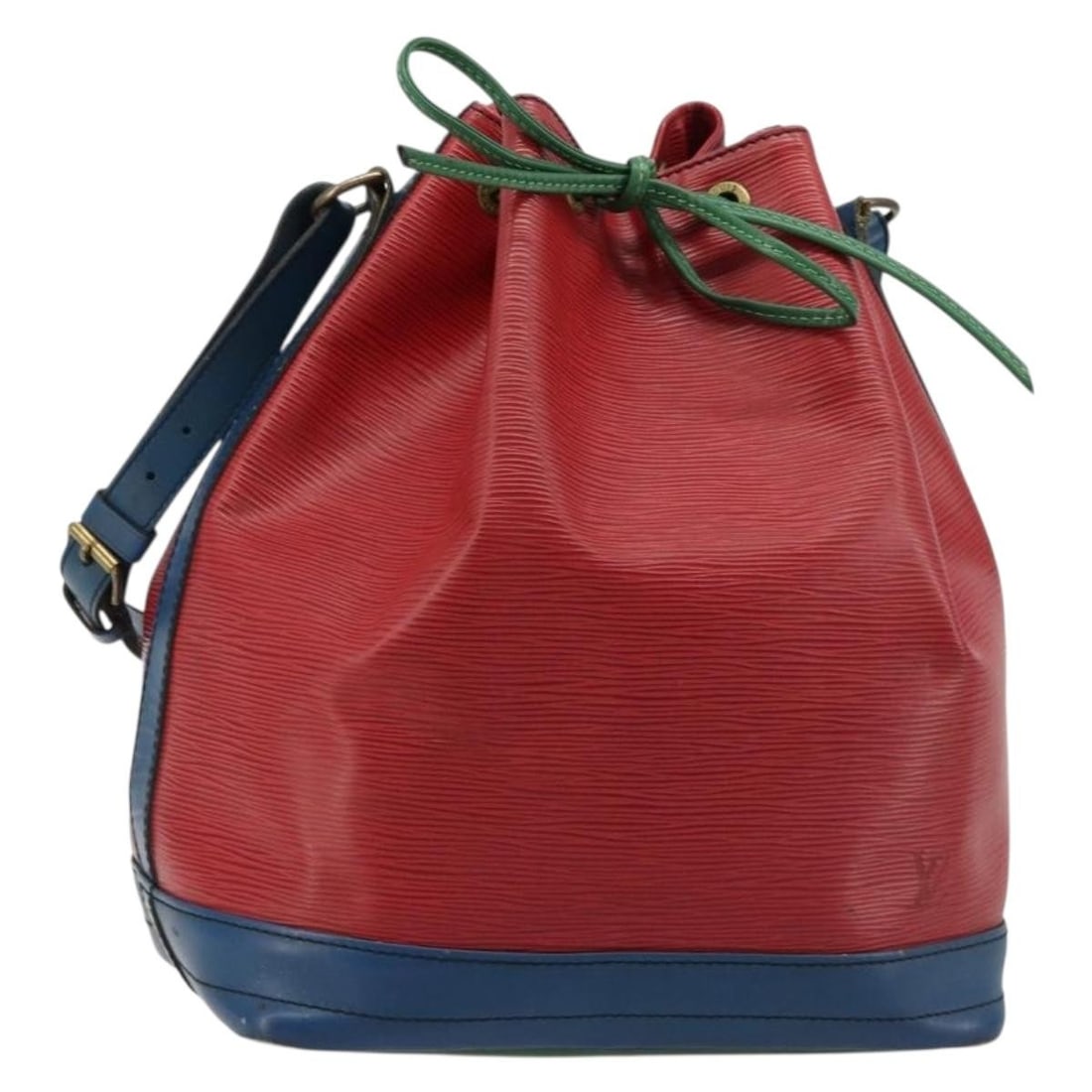Louis Vuitton M44084 Noe Epi Leather Shoulder Bag Red Blue: Louis Vuitton M44084 Noe Epi Leather Shoulder Bag Red Blue Louis Vuitton Epi Noe shoulder bag in red and blue Epi leather, made in France. This women's shoulder bag features a tricolor design and meas