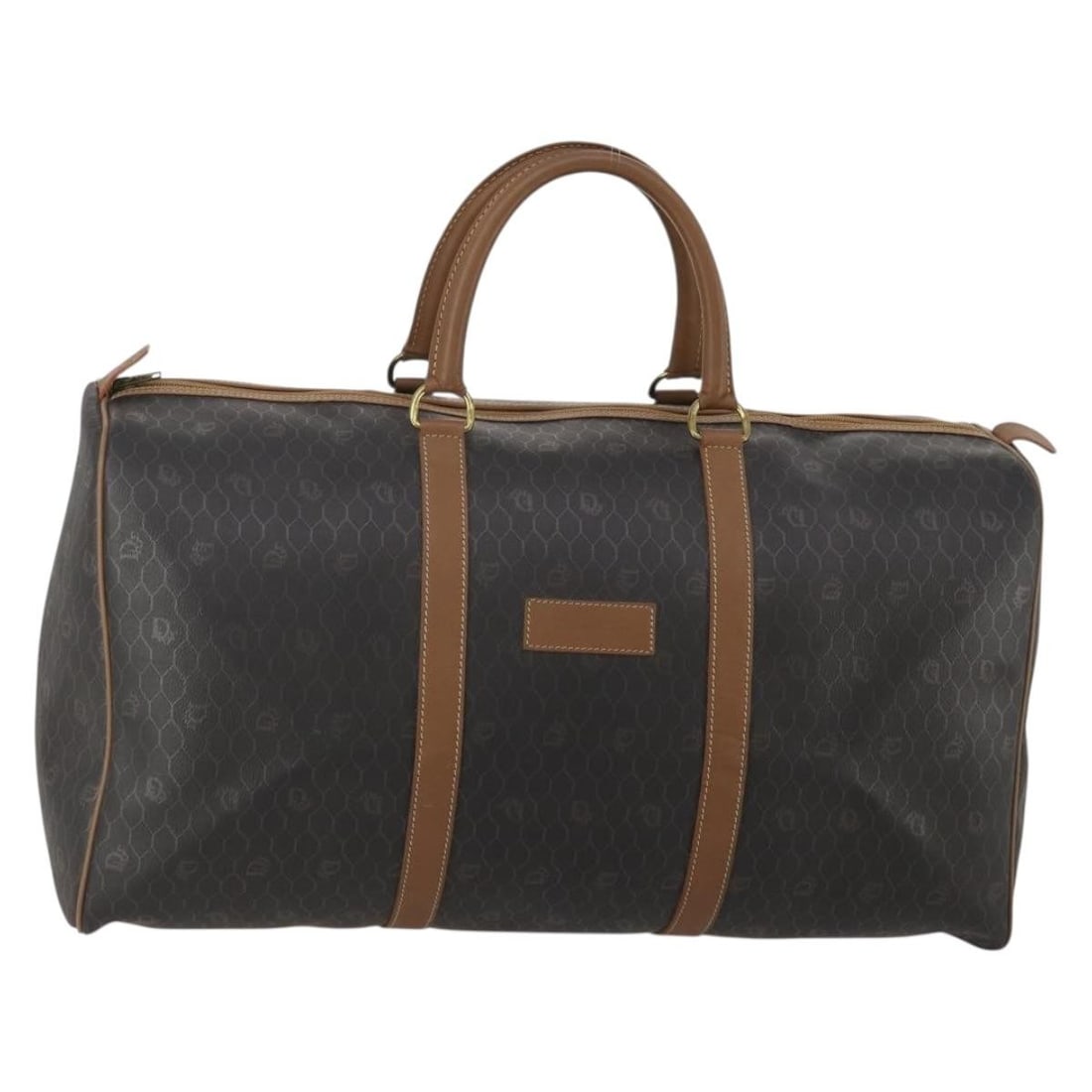 Christian Dior Honeycomb Canvas PVC Boston Bag Black Gold: Christian Dior Honeycomb Canvas PVC Boston Bag Black Gold A Christian Dior Boston bag made from PVC leather and honeycomb canvas in black and gold. It was made in France and comes with the item shown 