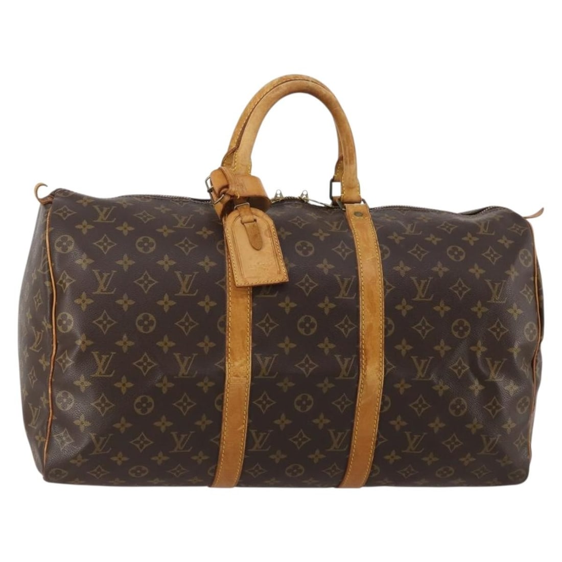 Louis Vuitton M41426 Keepall 50 Monogram Canvas Boston Bag: Louis Vuitton M41426 Keepall 50 Monogram Canvas Boston Bag This Louis Vuitton Keepall 50 Boston Bag is crafted in Monogram Canvas and made in France. It comes with a name tag and Powanie accessory. Th
