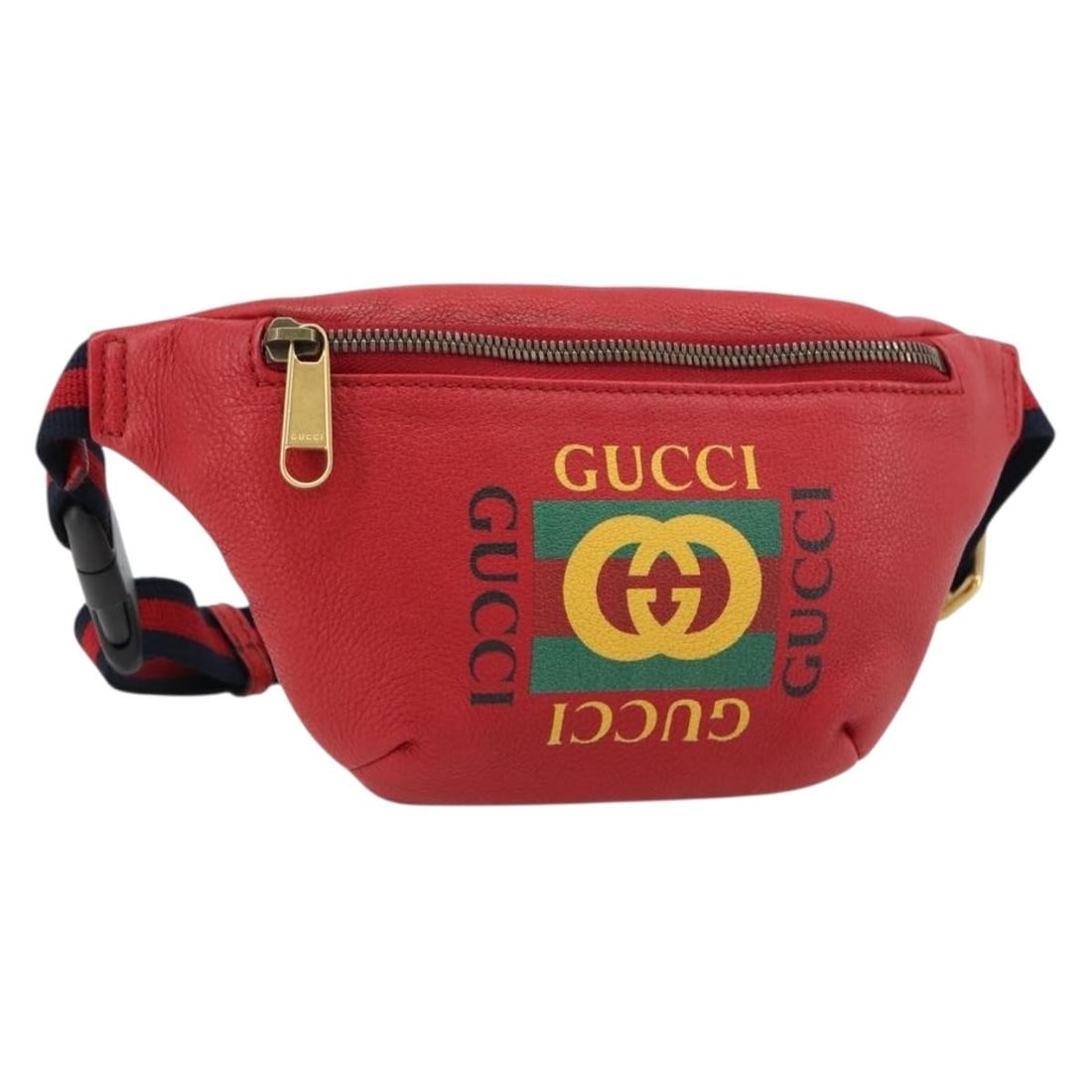 GUCCI 527792 leather waist bag red navy Sherry Line: GUCCI 527792 leather waist bag red navy Sherry Line Gucci Sherry Line waist bag in red and navy leather. Made in Italy, this women's bag is offered without the original box or dust bag; only the item 