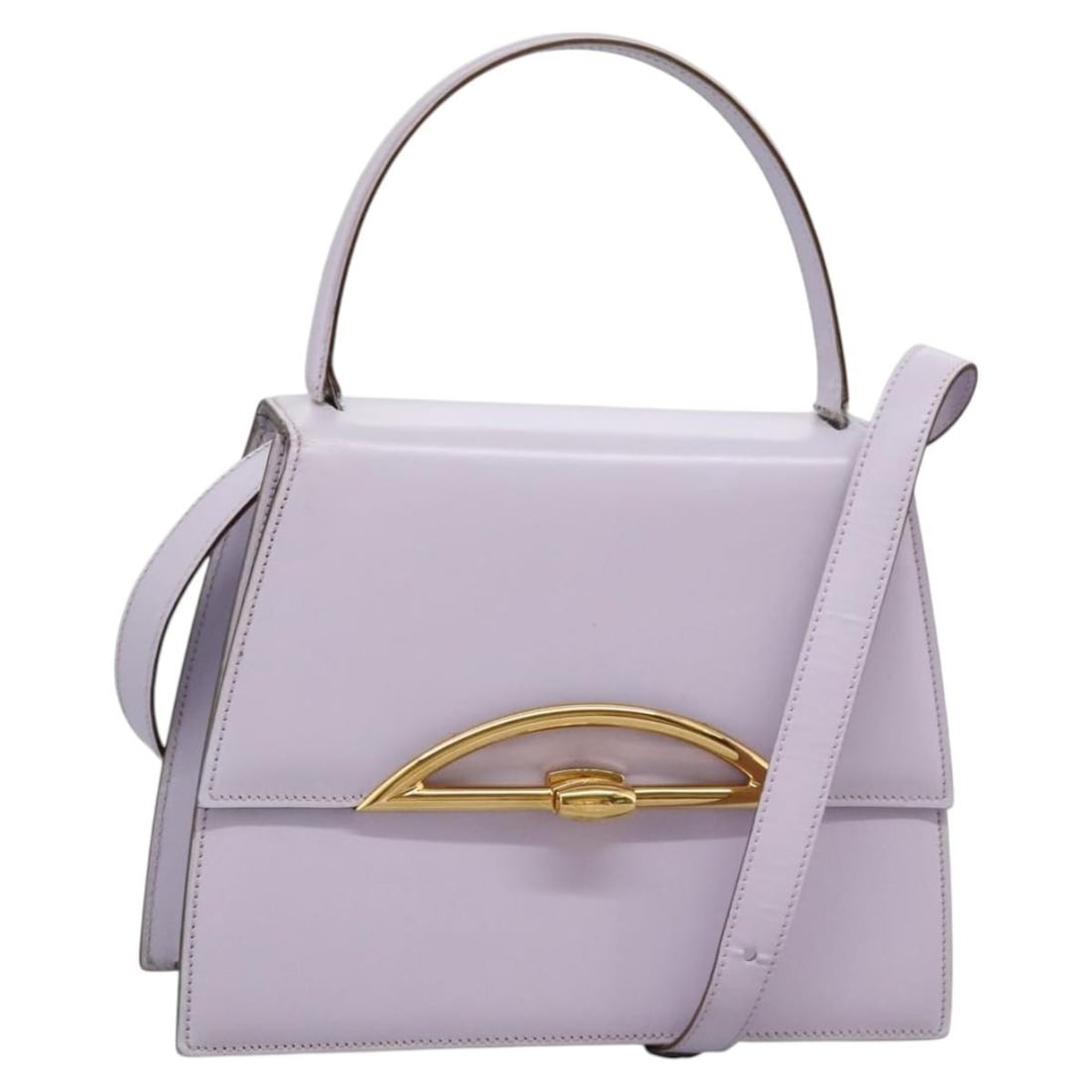 CELINE Purple Leather Handbag with Shoulder Strap Italy: CELINE Purple Leather Handbag with Shoulder Strap Italy This CELINE 2-way handbag is crafted from leather in a distinctive purple and gold color combination. Designed for versatility, it features both