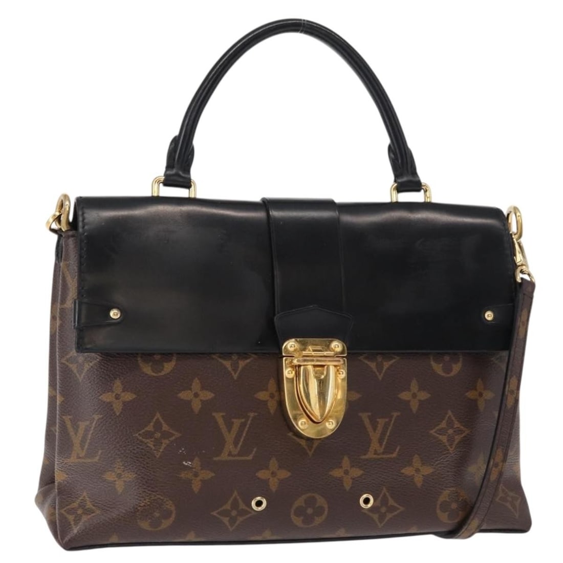 Louis Vuitton M43125 One Handle MM Flap Handbag Monogram Canvas: Louis Vuitton M43125 One Handle MM Flap Handbag Monogram Canvas Louis Vuitton Monogram One Handle Flap Bag MM in Monogram Canvas, made in France. This hand bag comes with a shoulder strap and features