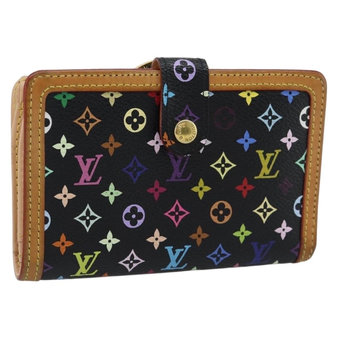 Louis Vuitton M92988 Portefeuille Viennois Black Multicolor Canvas Wallet: Louis Vuitton M92988 Portefeuille Viennois Black Multicolor Canvas Wallet Louis Vuitton Portefeuille Viennois wallet in Monogram Multicolor Canvas with a black colorway. Made in France, this women's w