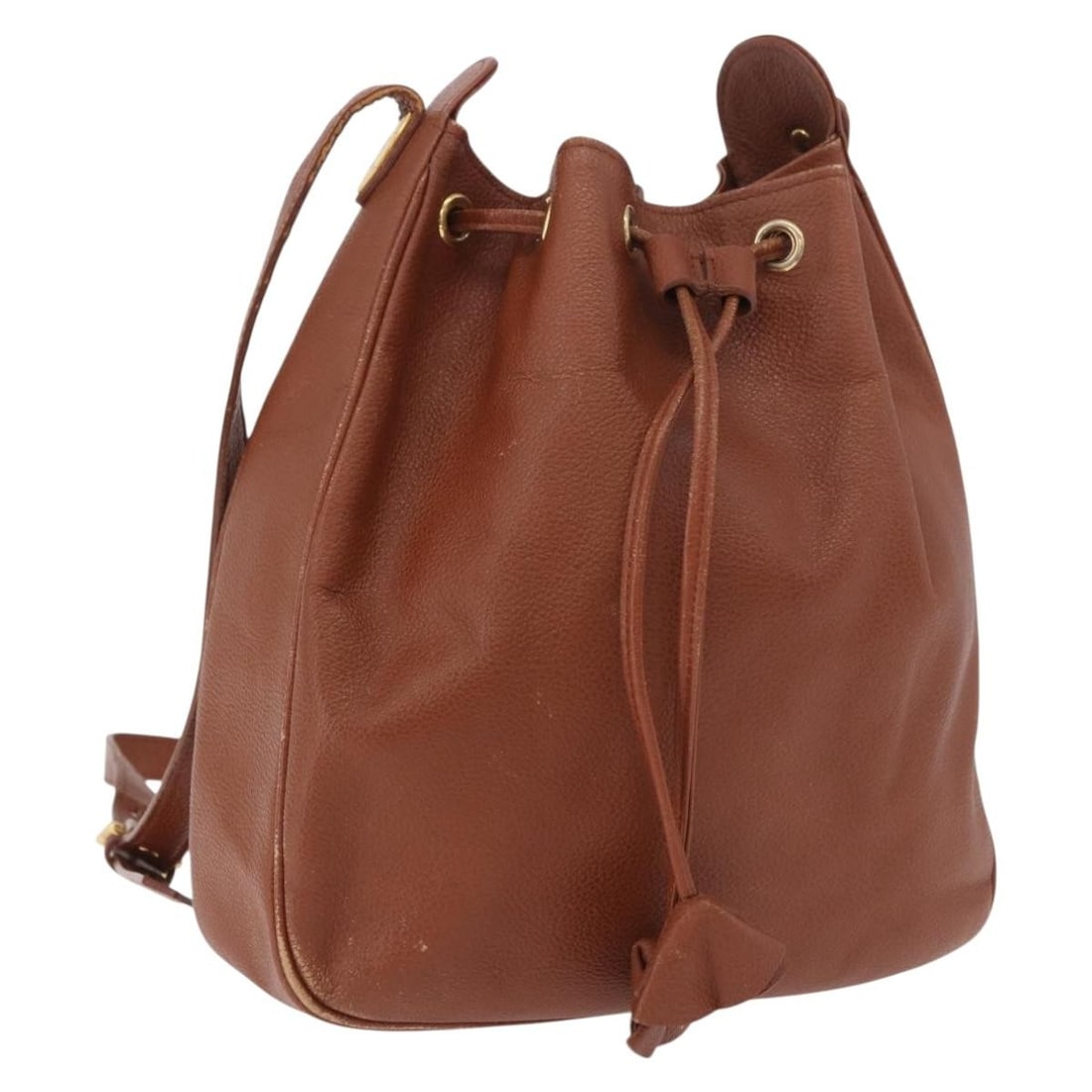SAINT LAURENT Brown Leather Shoulder Bag Gold Tone 185461: SAINT LAURENT Brown Leather Shoulder Bag Gold Tone 185461 Saint Laurent shoulder bag in brown and gold leather. The bag measures approximately W23 x H26 x D8 cm (W9.1 x H10.2 x D3.1 in) with a shoulde