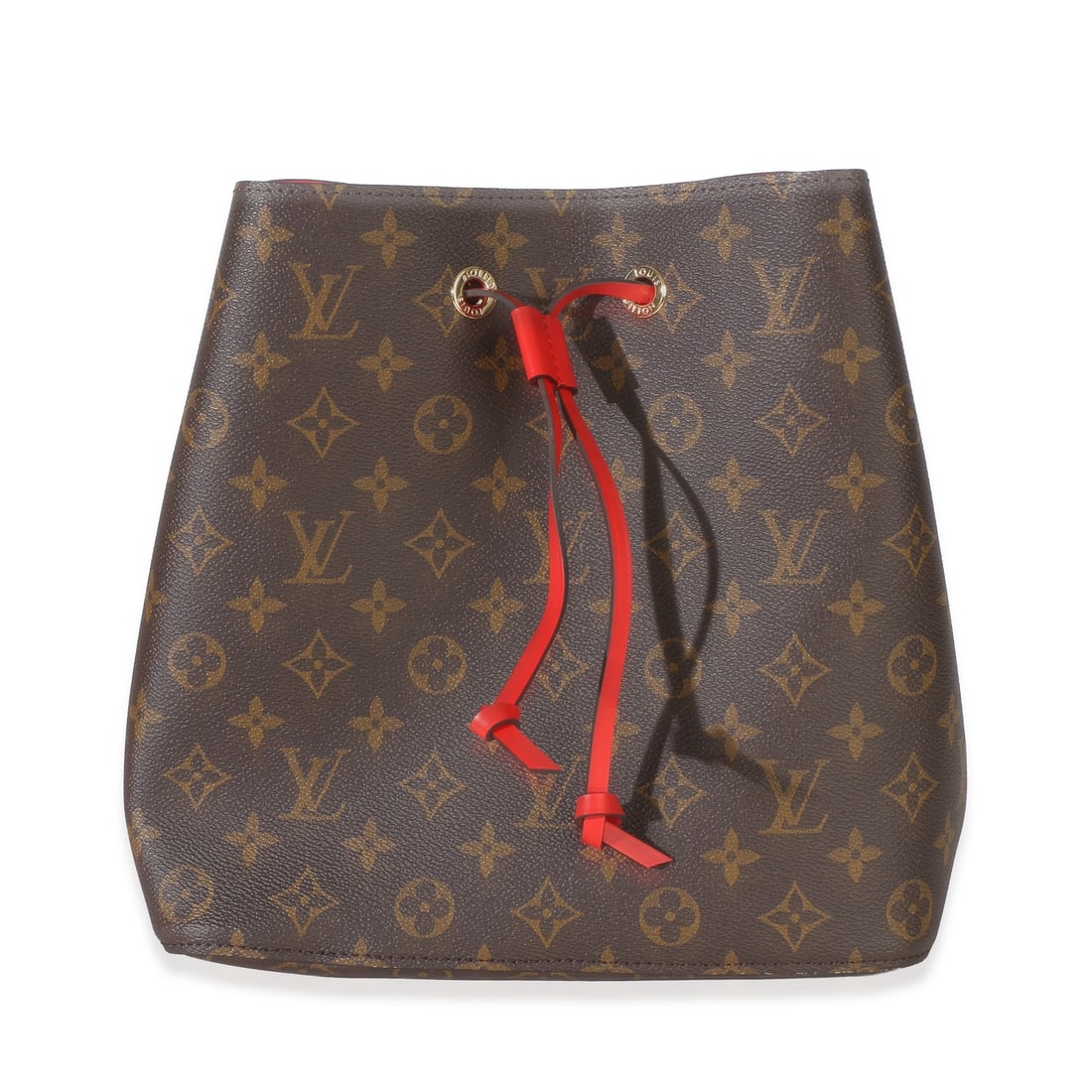 Louis Vuitton Neonoe MM Monogram Canvas Shoulder Bag Coquelicot: Louis Vuitton Neonoe MM Monogram Canvas Shoulder Bag Coquelicot Louis Vuitton Neonoe MM shoulder bag in brown monogram canvas with a clasp closure and gold-tone hardware. It features a microfiber lini