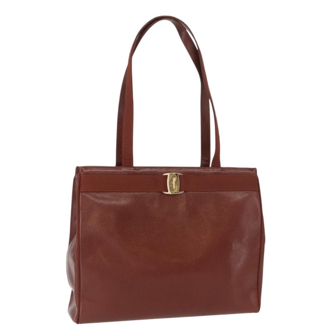 Salvatore Ferragamo Brown Leather Vala Tote Bag Gold Accents Italy: Salvatore Ferragamo Brown Leather Vala Tote Bag Gold Accents Italy This Salvatore Ferragamo Vala tote bag is crafted from brown leather with gold-tone accents. Made in Italy, it features a spacious in