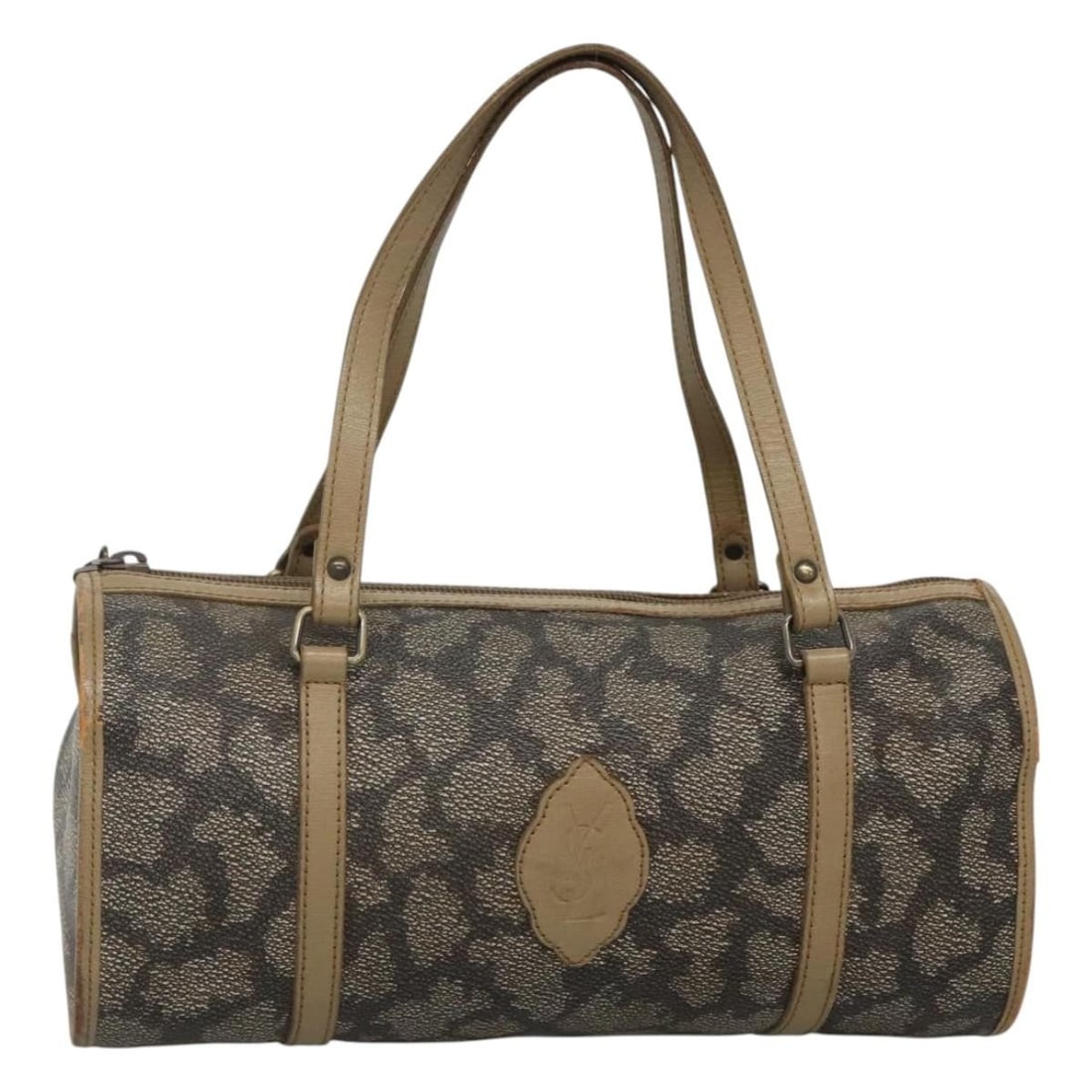 Saint Laurent Gray Embossed Leather Handbag: Saint Laurent Gray Embossed Leather Handbag This SAINT LAURENT hand bag features embossed leather in a stylish gray color. Designed for women, it offers a compact and elegant silhouette with practical