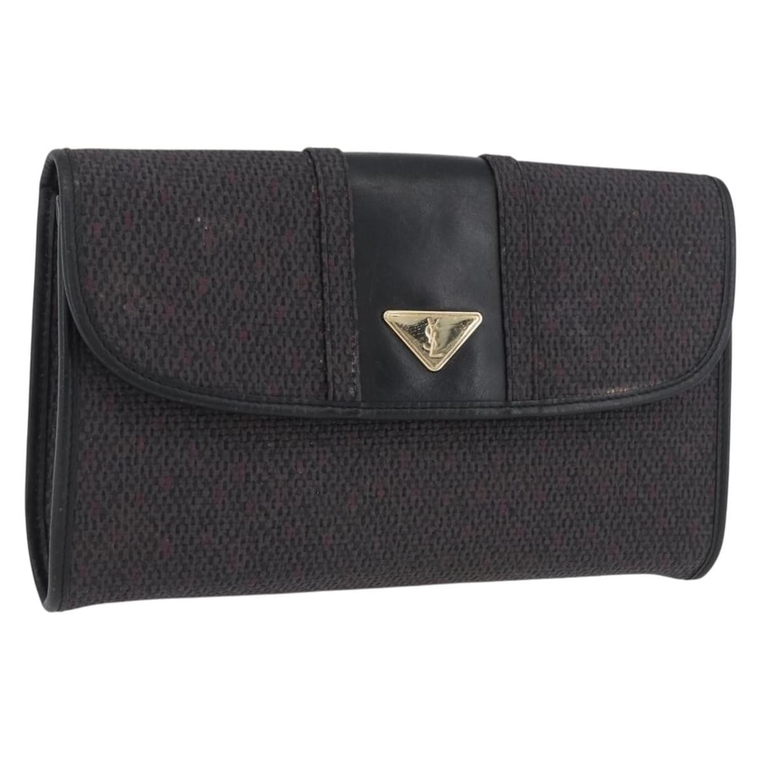 Purple and Gold PVC Women's Clutch by Saint Laurent: Purple and Gold PVC Women's Clutch by Saint Laurent This Saint Laurent clutch bag features a combination of purple and gold PVC leather. Designed for women, the bag measures approximately 10.6 inches 