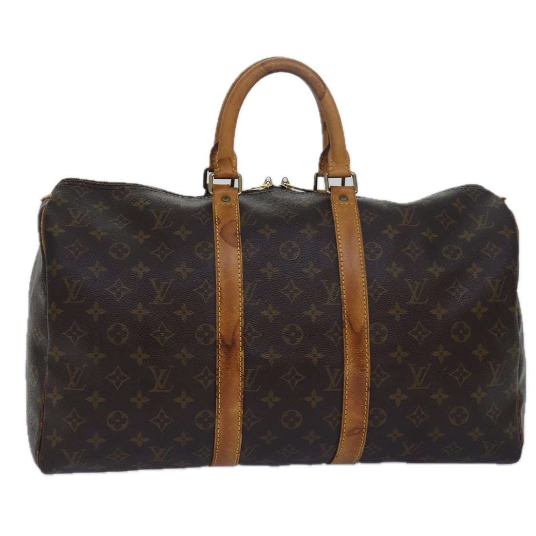 Louis Vuitton M41428 Keepall 45 Monogram Canvas Boston Bag: Louis Vuitton M41428 Keepall 45 Monogram Canvas Boston Bag Louis Vuitton Keepall 45 Boston Bag in Monogram Canvas, made in France. This women's bag features the classic Monogram color and style, with 