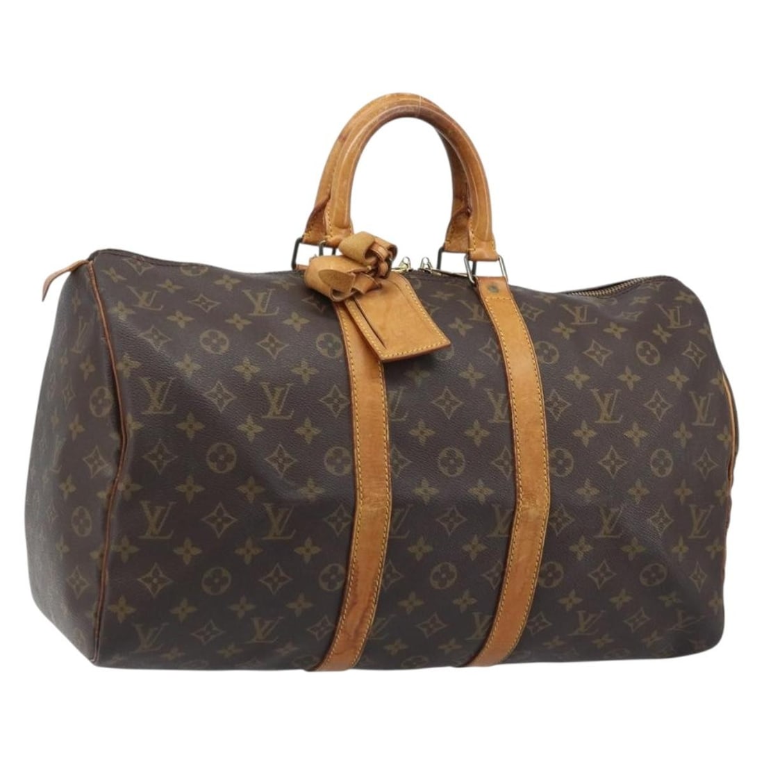 Louis Vuitton M41428 Keepall 45 Monogram Canvas Boston Bag: Louis Vuitton M41428 Keepall 45 Monogram Canvas Boston Bag Louis Vuitton Keepall 45 Boston Bag in Monogram Canvas, made in France. This women's Boston bag features the Monogram exterior and comes with