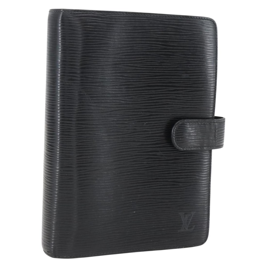LOUIS VUITTON Epi Leather MM Day Planner Cover Black R20042: LOUIS VUITTON Epi Leather MM Day Planner Cover Black R20042 This LOUIS VUITTON Epi Agenda MM Day Planner Cover showcases the brand's iconic craftsmanship, made from durable Epi leather in a sophistica