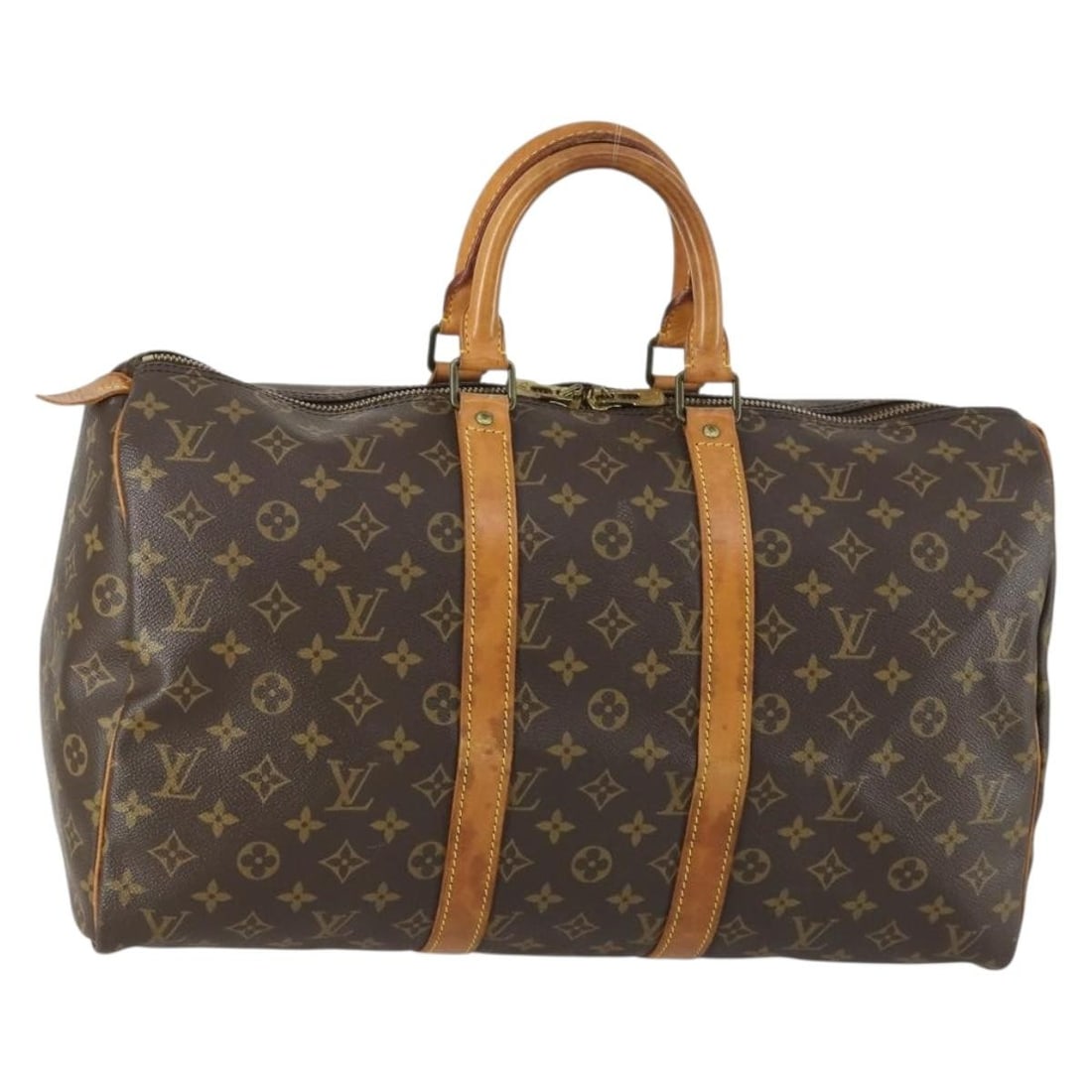 Louis Vuitton Keepall 45 Monogram Canvas Boston Bag M41428: Louis Vuitton Keepall 45 Monogram Canvas Boston Bag M41428 Louis Vuitton Keepall 45 Boston bag in Monogram Canvas, made in France. This bag features the classic Monogram pattern and is identified by p
