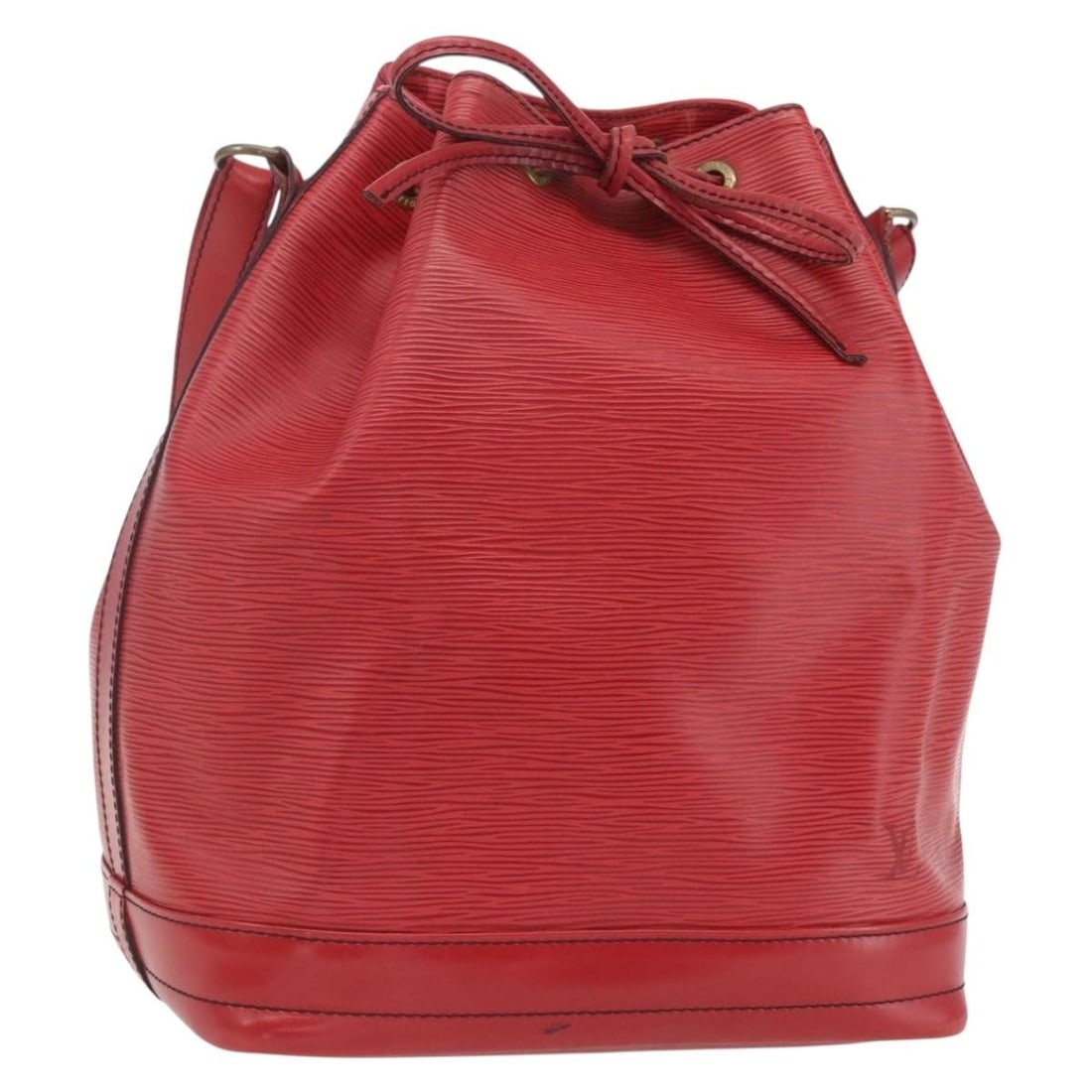 Red Epi Leather Noe Shoulder Bag by Louis Vuitton M44007 France: Red Epi Leather Noe Shoulder Bag by Louis Vuitton M44007 France This Louis Vuitton Epi Noe shoulder bag in red features durable Epi leather and offers a spacious interior. The bag includes an adjustab