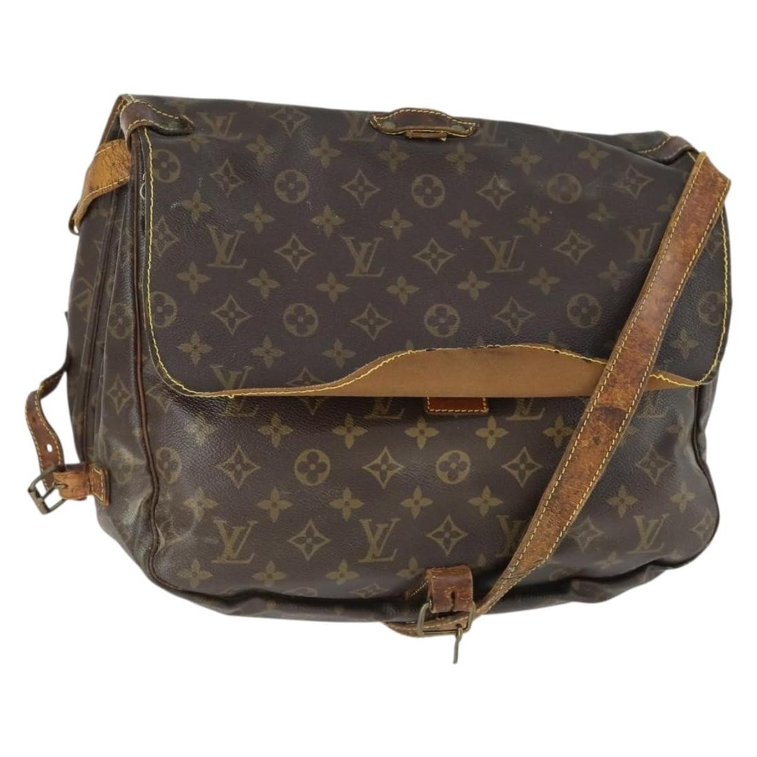 Louis Vuitton M42254 Saumur 35 Monogram Canvas Shoulder Bag: Louis Vuitton M42254 Saumur 35 Monogram Canvas Shoulder Bag Louis Vuitton Monogram Saumur 35 shoulder bag in Monogram canvas, made in the USA. This women's bag is offered as the item only; the box and