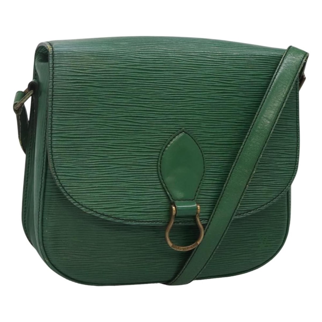 Green Epi Leather Saint Cloud GM Shoulder Bag by Louis Vuitton M52194: Green Epi Leather Saint Cloud GM Shoulder Bag by Louis Vuitton M52194 This is a Louis Vuitton Epi Saint Cloud GM shoulder bag in green, crafted from signature Epi leather. The bag features a structure