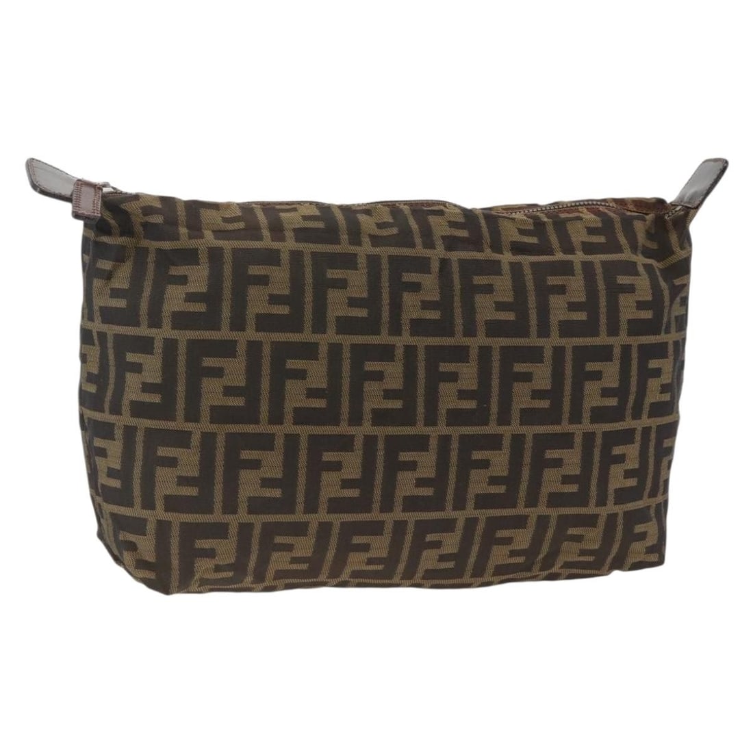 Fendi Black and Brown Zucca Canvas Women's Pouch Italy: Fendi Black and Brown Zucca Canvas Women's Pouch Italy This FENDI pouch features the iconic Zucca canvas exterior in black and brown tones. Designed for women, it offers a spacious interior and classi
