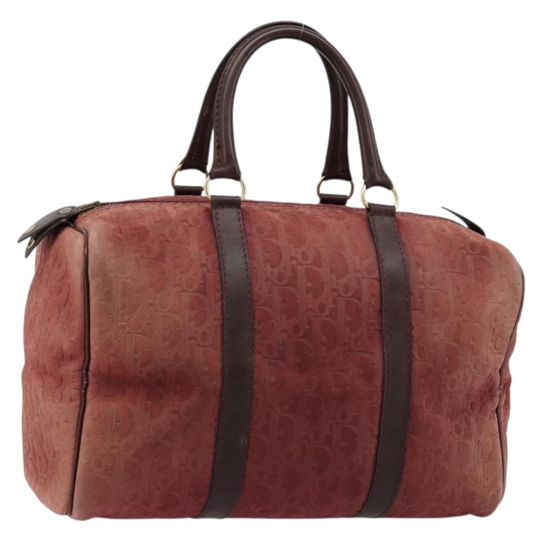 Christian Dior Trotter Boston Bag Red Suede Canvas Gold Tone: Christian Dior Trotter Boston Bag Red Suede Canvas Gold Tone Christian Dior Trotter Canvas Boston Bag in red and gold, made from suede and Trotter canvas. This bag is made in France and presented in h
