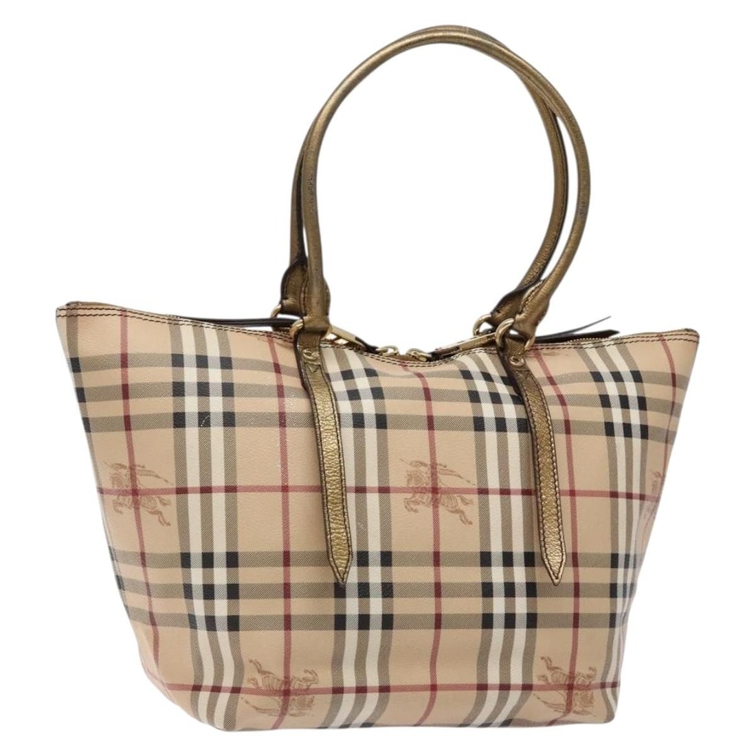 Burberry Nova Check PVC Leather Tote Handbag Beige Gold: Burberry Nova Check PVC Leather Tote Handbag Beige Gold Burberry Nova Check tote bag in beige and gold PVC leather, made in Italy. This women's tote is offered as the photographed item only and does n