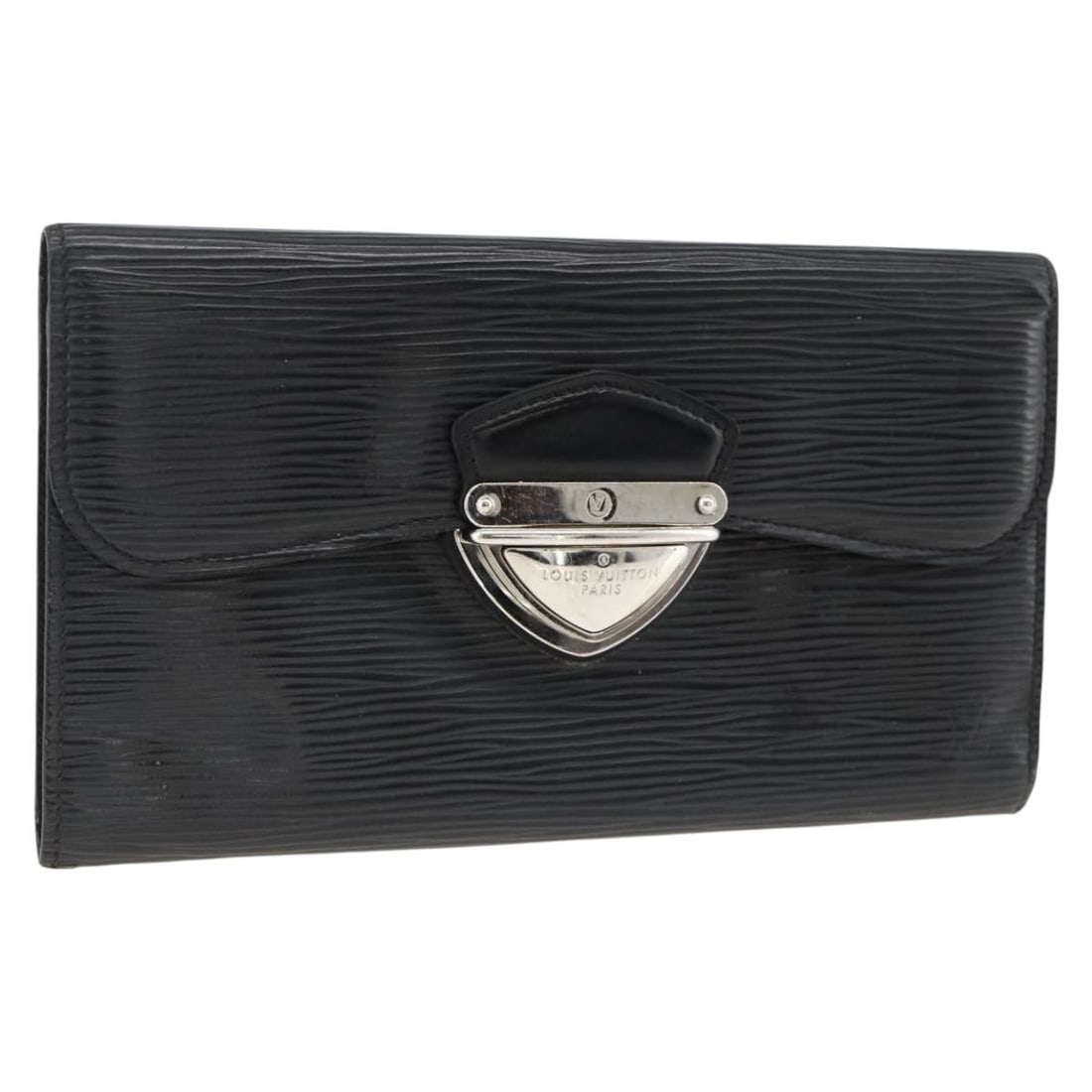 Louis Vuitton Eugenie Epi Leather Black Long Wallet M63882 for Women: Louis Vuitton Eugenie Epi Leather Black Long Wallet M63882 for Women This is a Louis Vuitton Epi Portefeuille Eugenie long wallet in black, crafted from Epi leather. The wallet features a sleek, struc