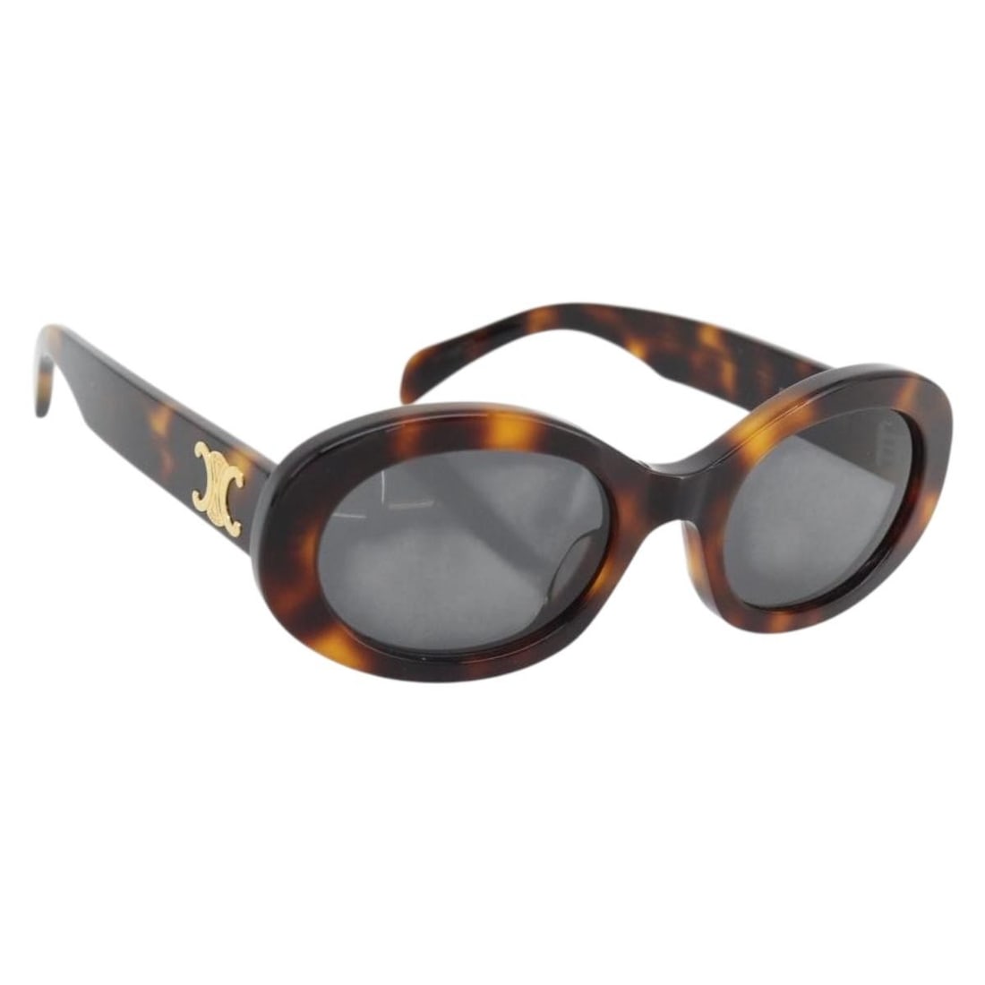 Celine Triomphe brown plastic women sunglasses with case: Celine Triomphe brown plastic women sunglasses with case These CELINE Triomphe sunglasses feature a stylish brown plastic frame and are designed for women. Made in Italy, they come with both an item b
