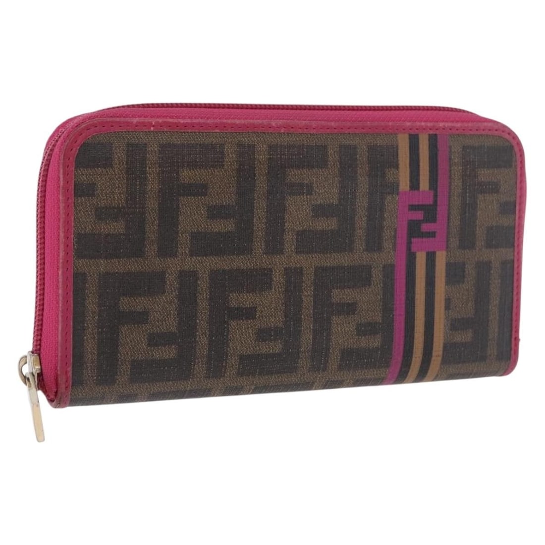 Fendi Zucca Long Wallet Black Brown PVC Canvas Leather: Fendi Zucca Long Wallet Black Brown PVC Canvas Leather A Fendi long wallet in black and brown Zucca canvas with PVC leather accents. Made in Italy, this wallet measures approximately 19 cm wide, 10 cm