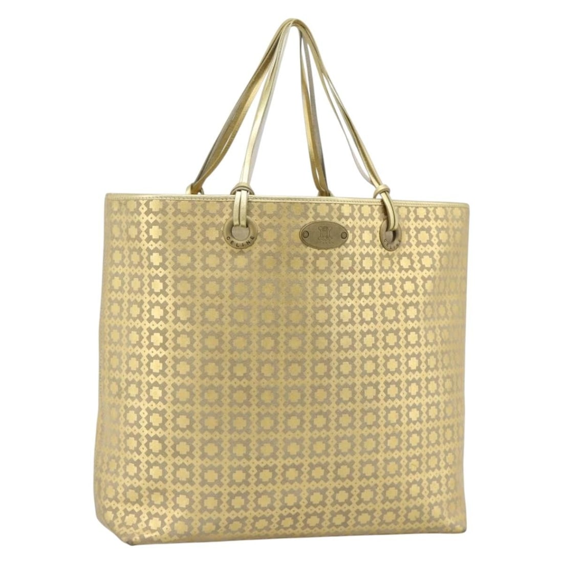 CELINE Gold Suede Tote Handbag Auth 192815A: CELINE Gold Suede Tote Handbag Auth 192815A A CELINE tote bag in gold suede, made in Italy. It measures approximately W31 x H30 x D13 cm with a handle drop of approximately 16 cm. The bag is in heavil